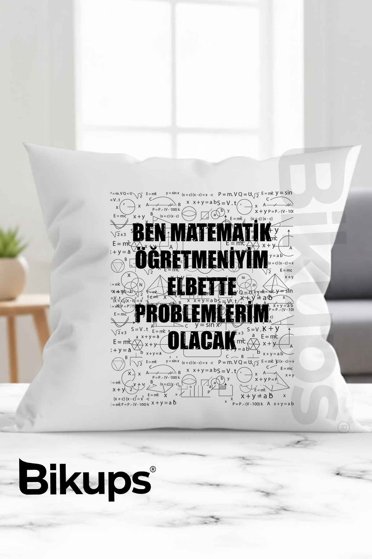 Matematik Öğretmeniyim Elbette Problemlerim Olacak Baskılı Yastık 28x28