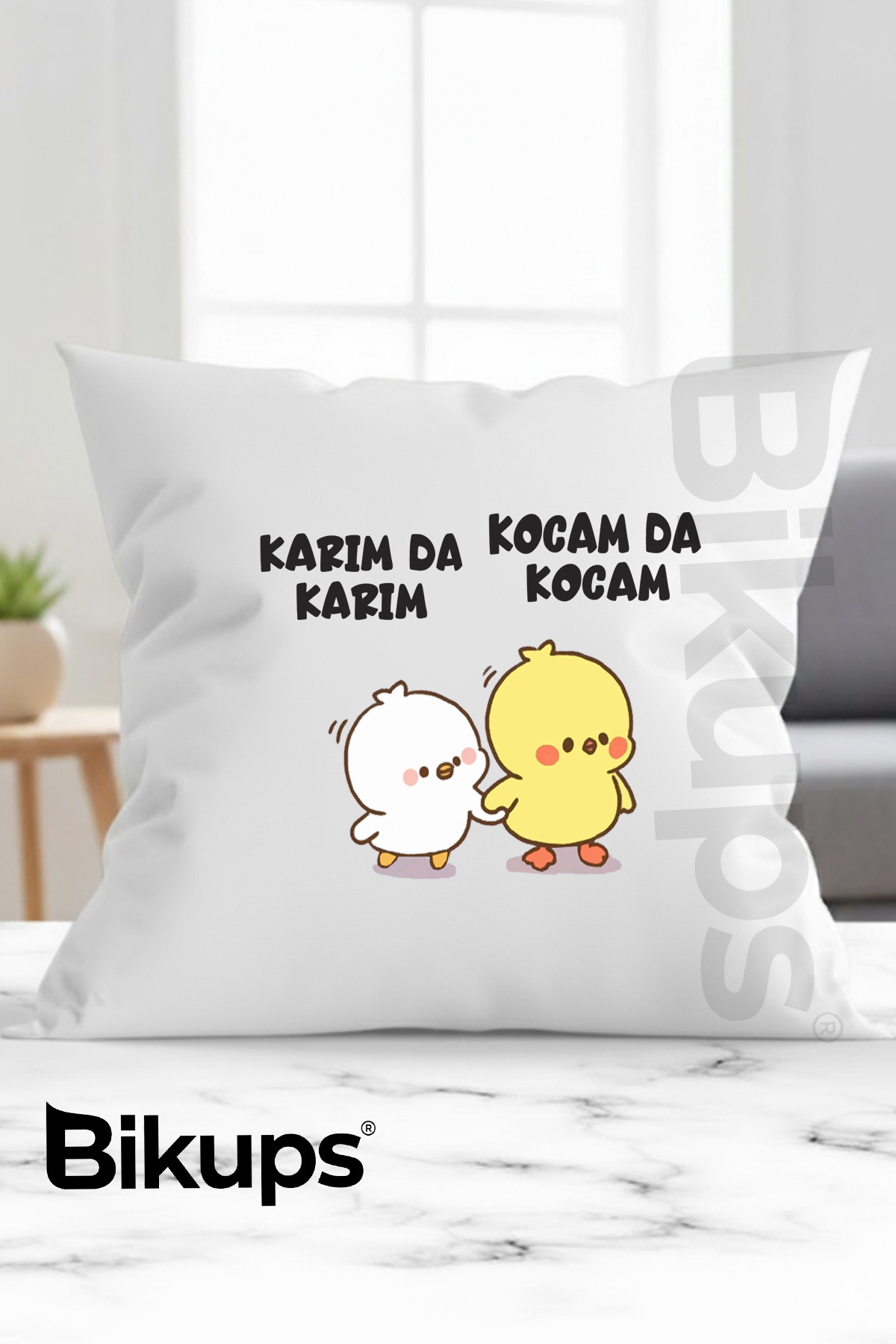 Karım da Karım Kocam da Kocam Baskılı Yastık