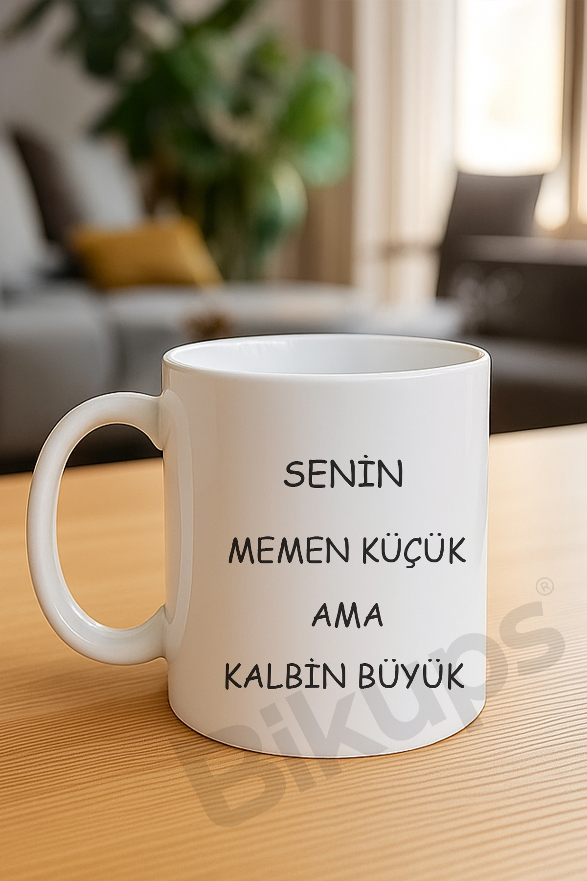 senin memen - çükün küçük ama kalbin büyük baskılı kupa 2li kupa seti