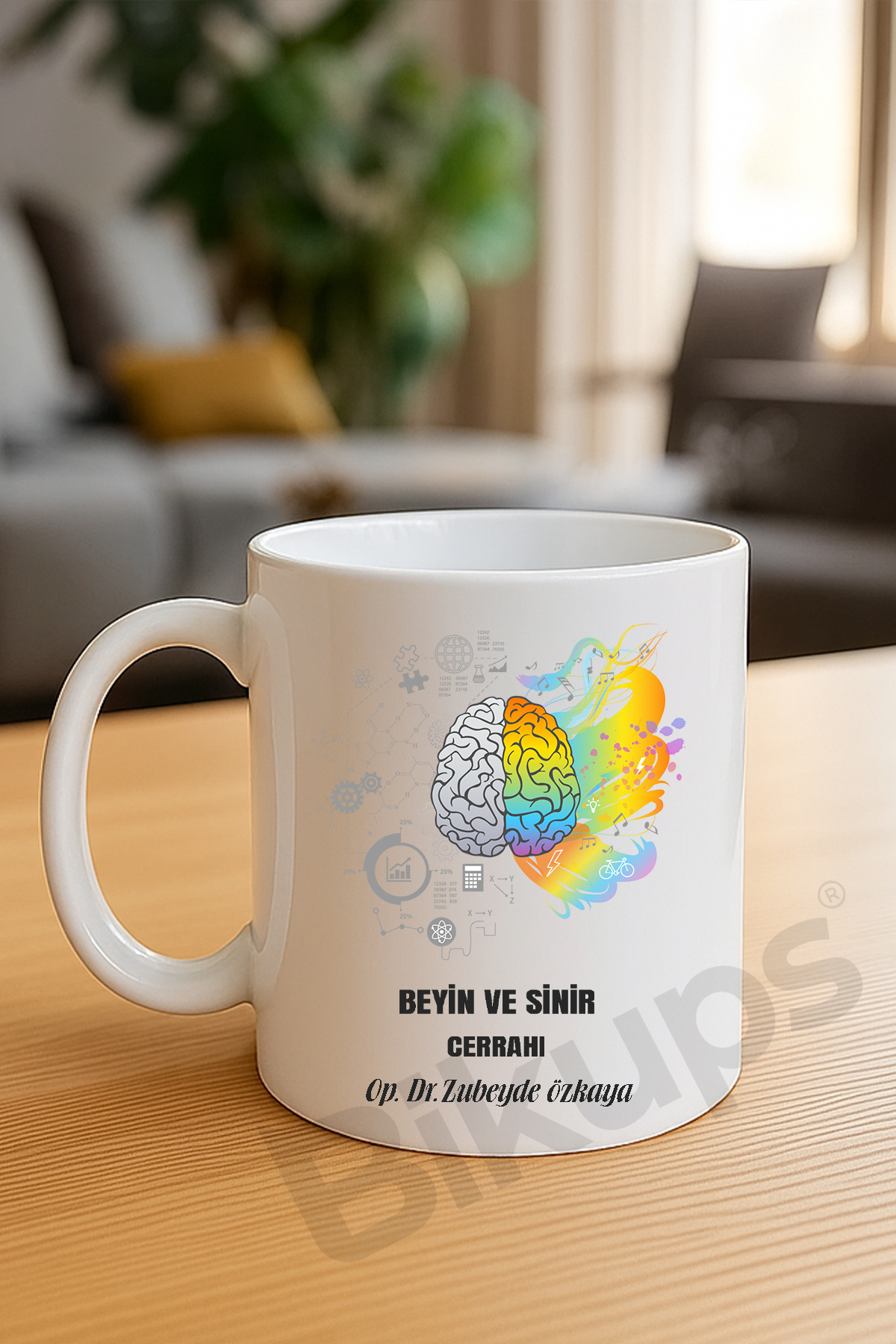 Beyin ve sinir cerrahlarına özel isimli kupa bardak