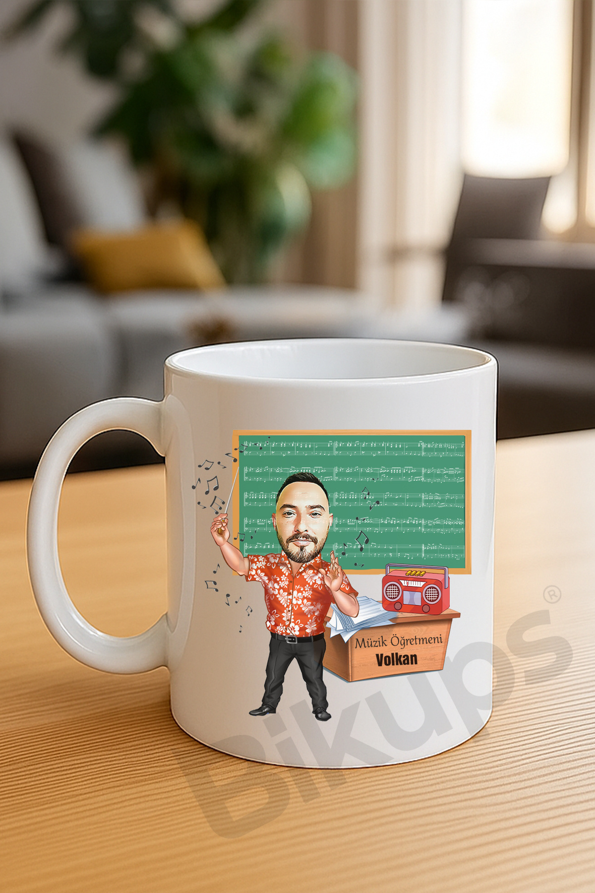 Müzik Öğretmenlerine özel karikatür kupa bardak
