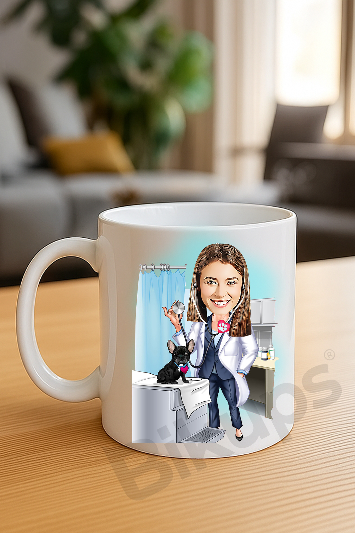 veterinerlere özel karikatür kupa bardak