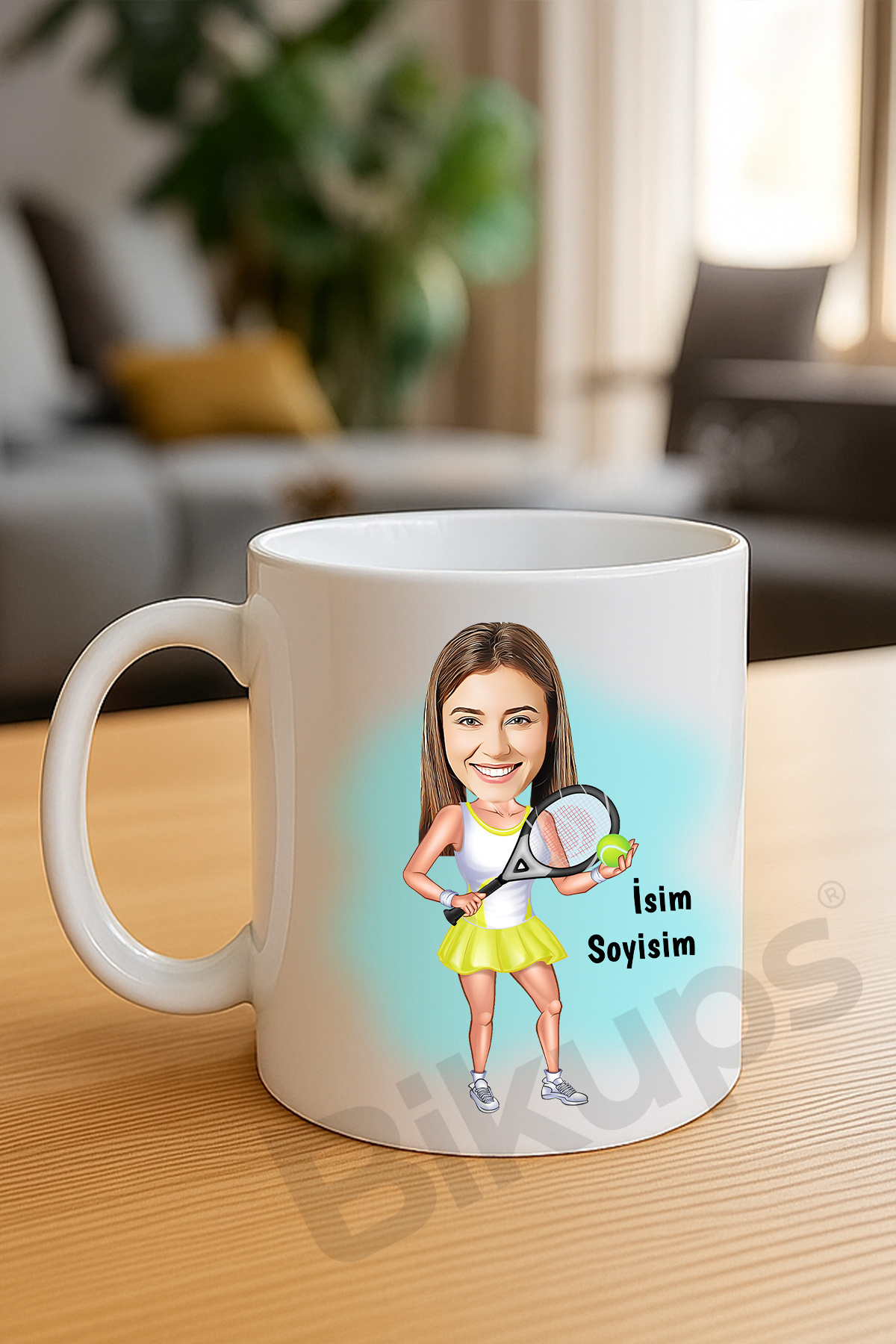 tenisçilere özel karikatür kupa bardak