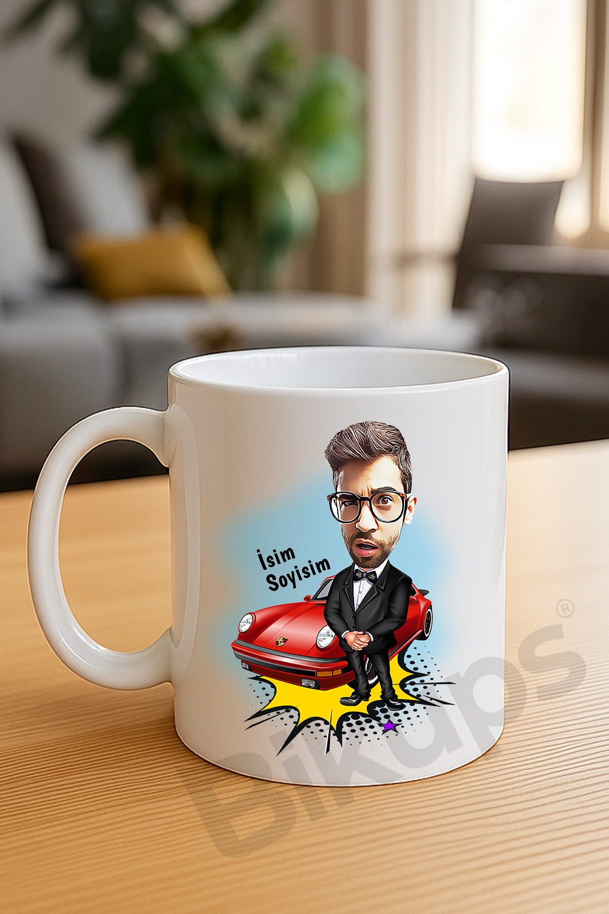 patronlara özel karikatür kupa bardak