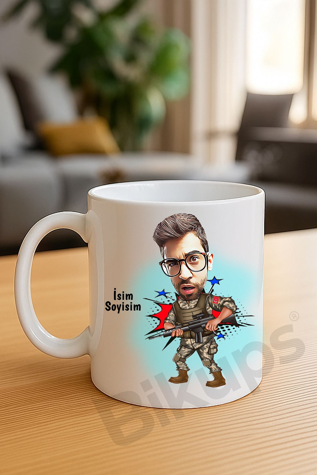 komandolara özel karikatür kupa bardak