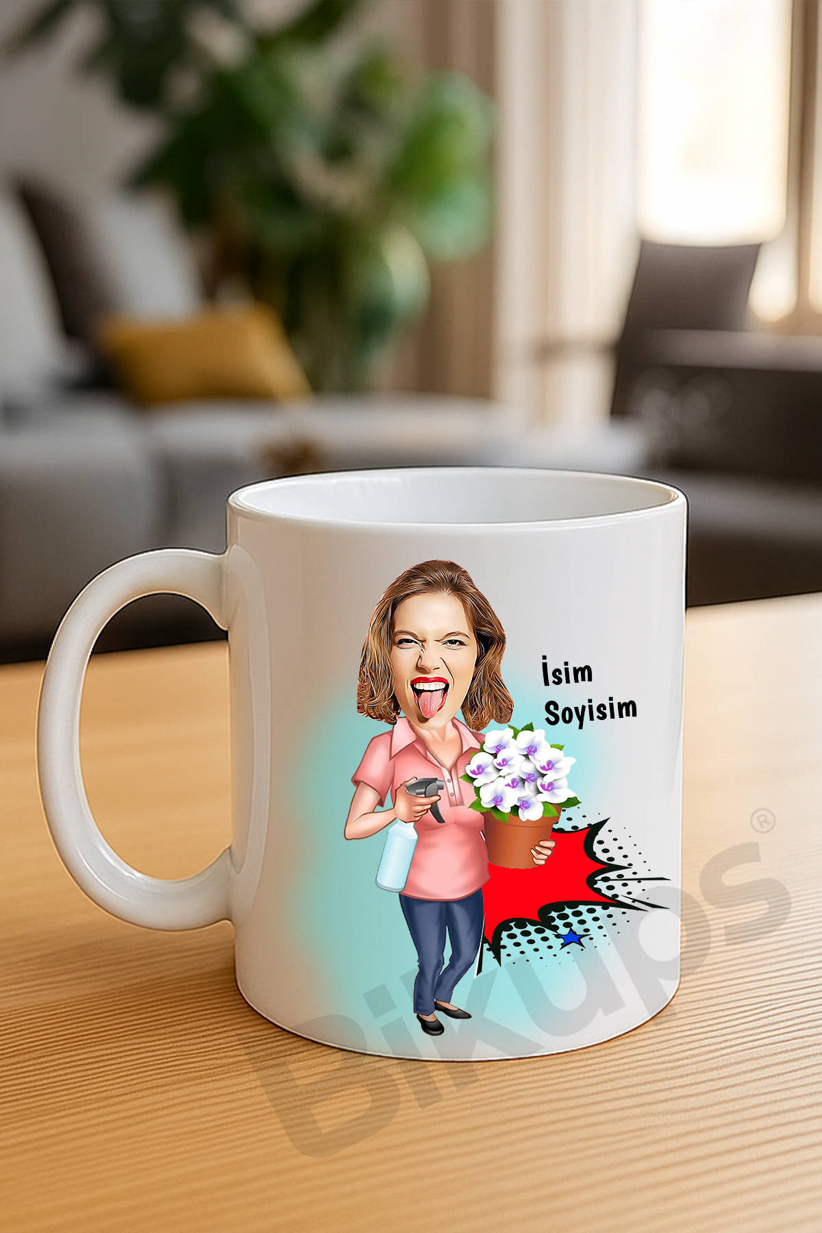 Kişiye özel Karikatür Baskılı Kupa Bardak ev hanımlarına özel