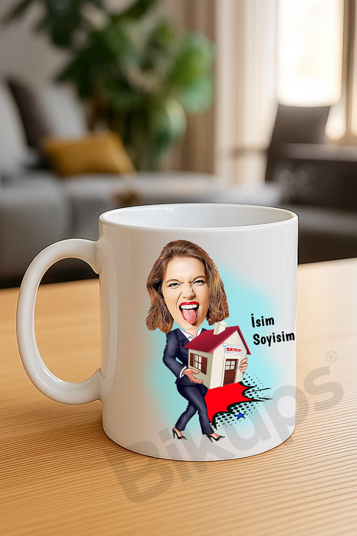 emlakçılara özel karikatür kupa bardak