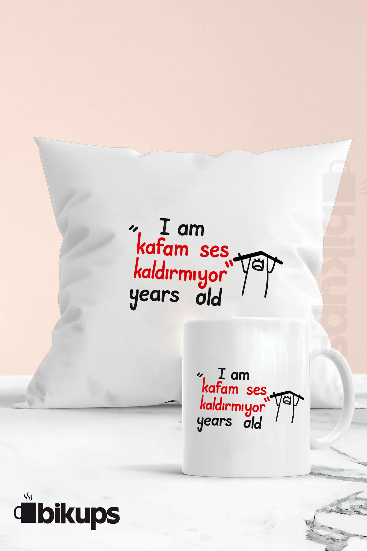 iam kafam ses kaldırmıyor years old Kupa ve Yastık Seti
