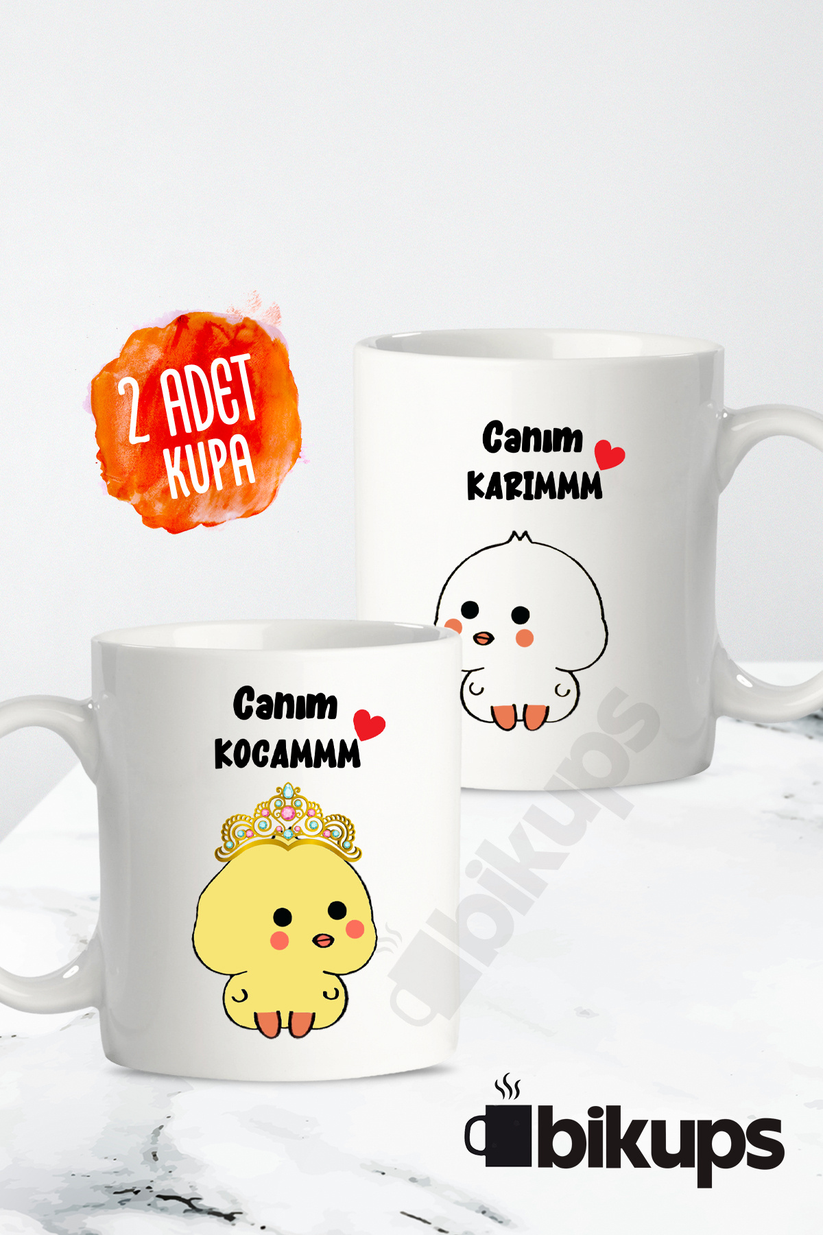 Canım Karım Canım Kocam 2li kupa bardak çiftlere özel