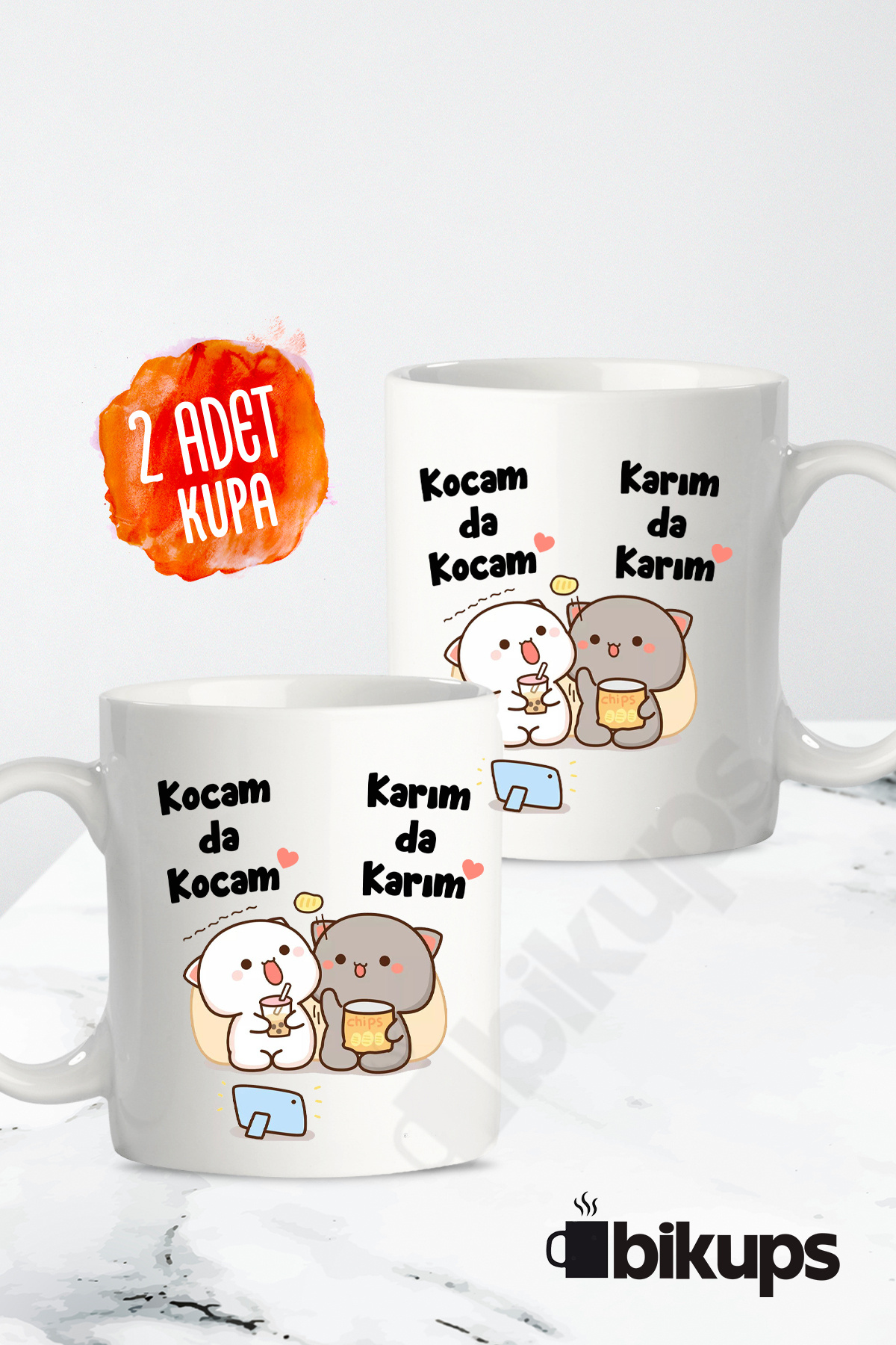 karım da karım kocam da kocam 2li kupa bardak çiftlere özel