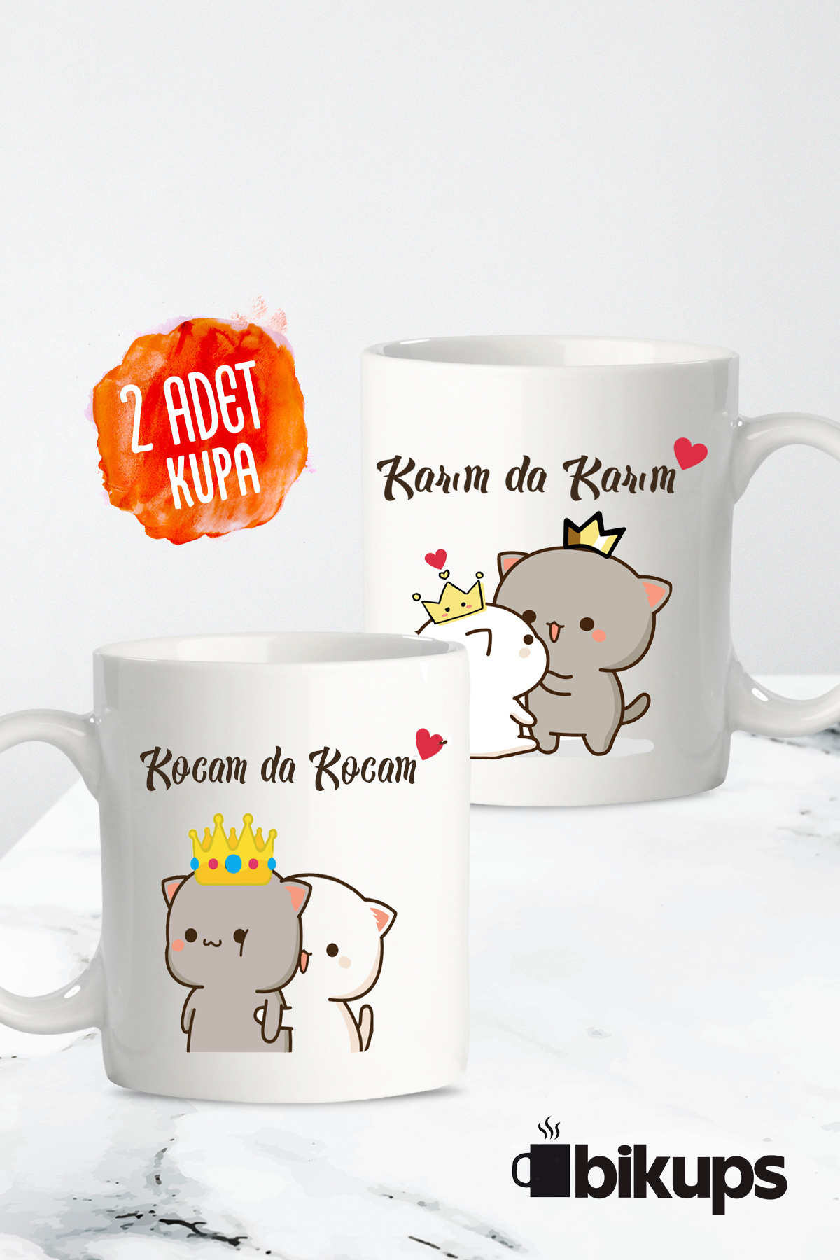 kocam da kocam karım da karım 2li kupa bardak