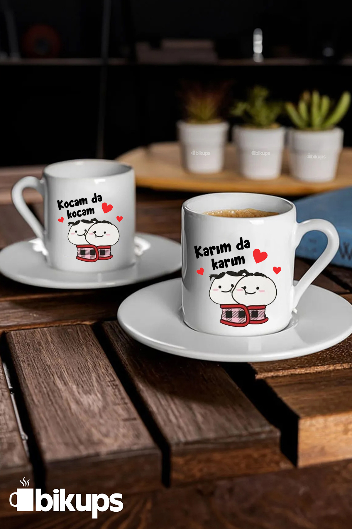 Çiftlere Özel Karım da Karım Kocam da Kocam Kahve Fincanı Seti 2'li