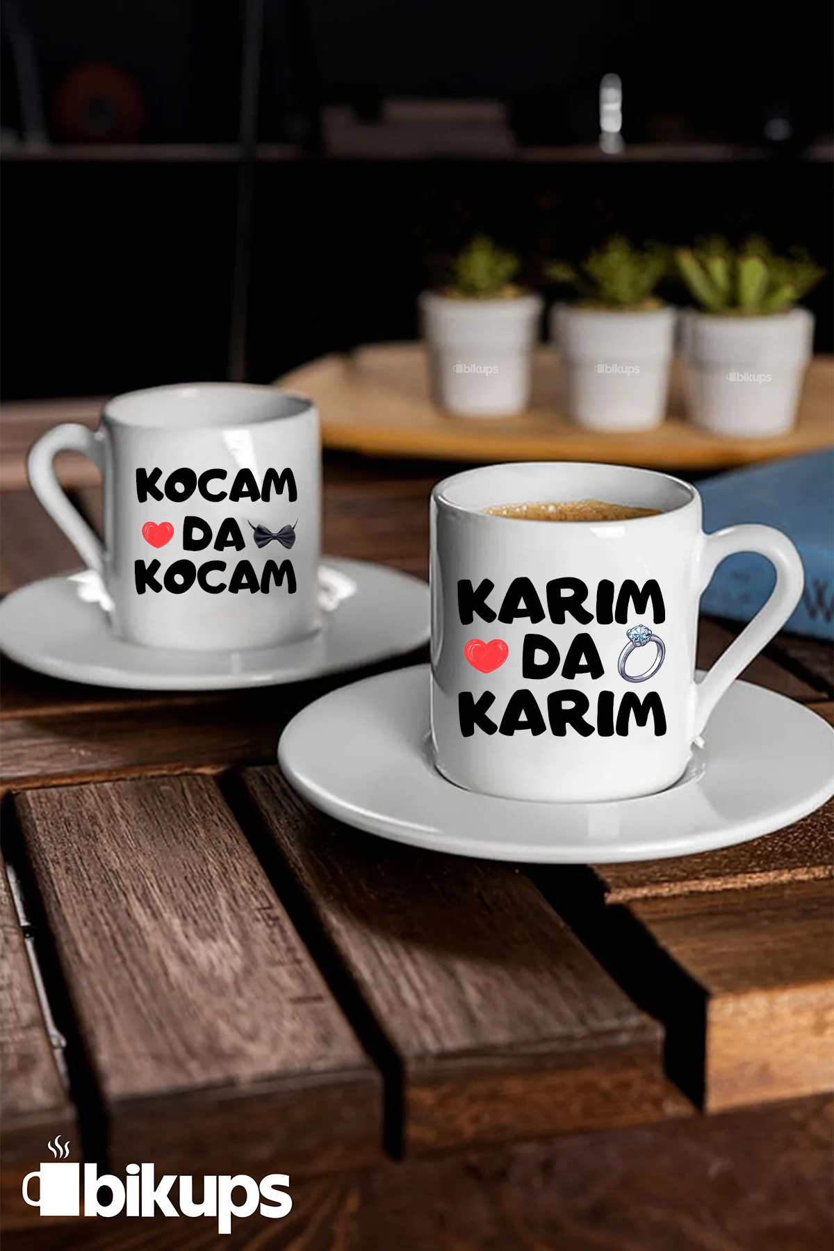 Karım da Karım Kocam Da Kocam Yazılı Kahve Fincanı Seti 2'li