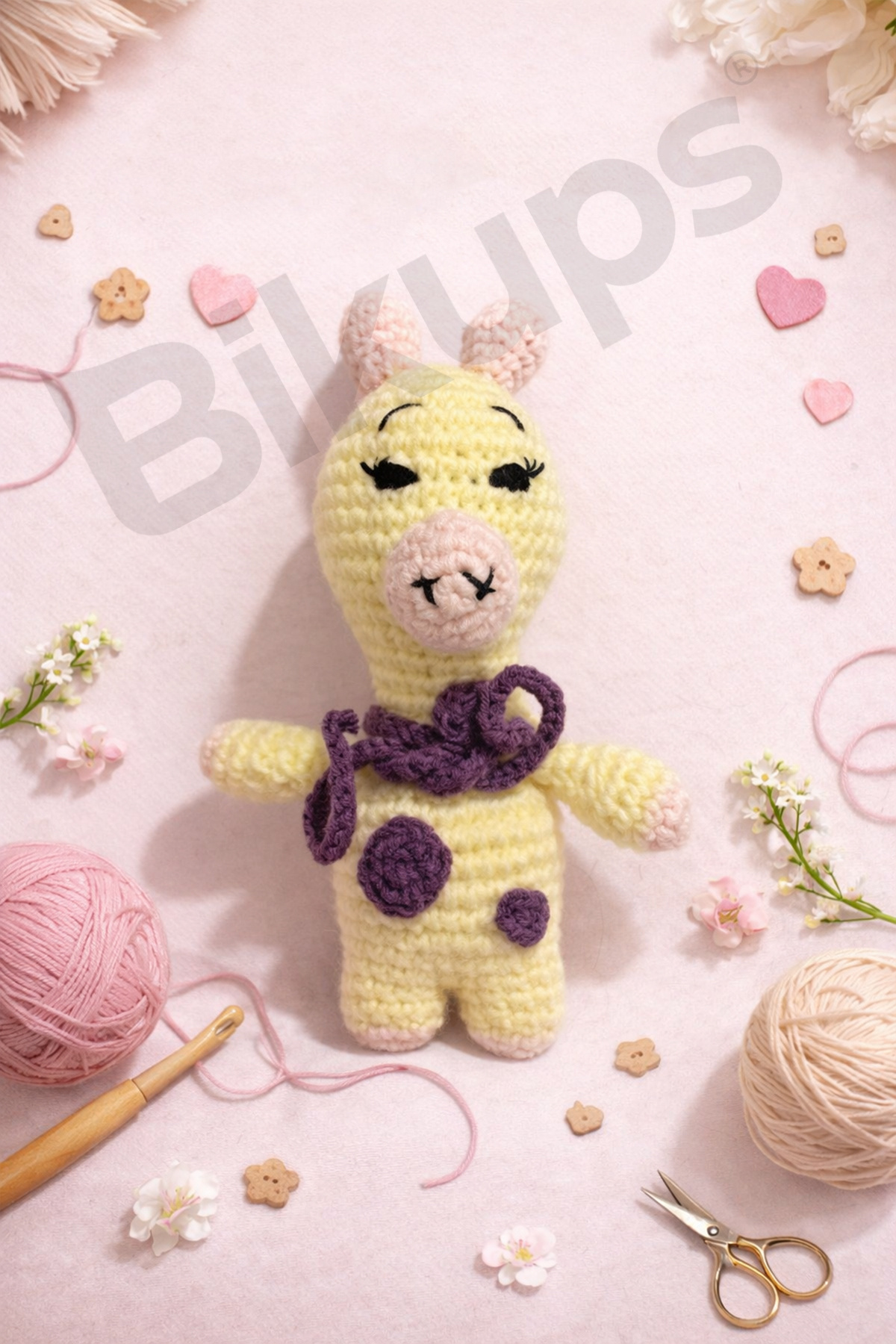 Amigurumi Örgü Oyuncak Uyku Arkadaşı Zürafa