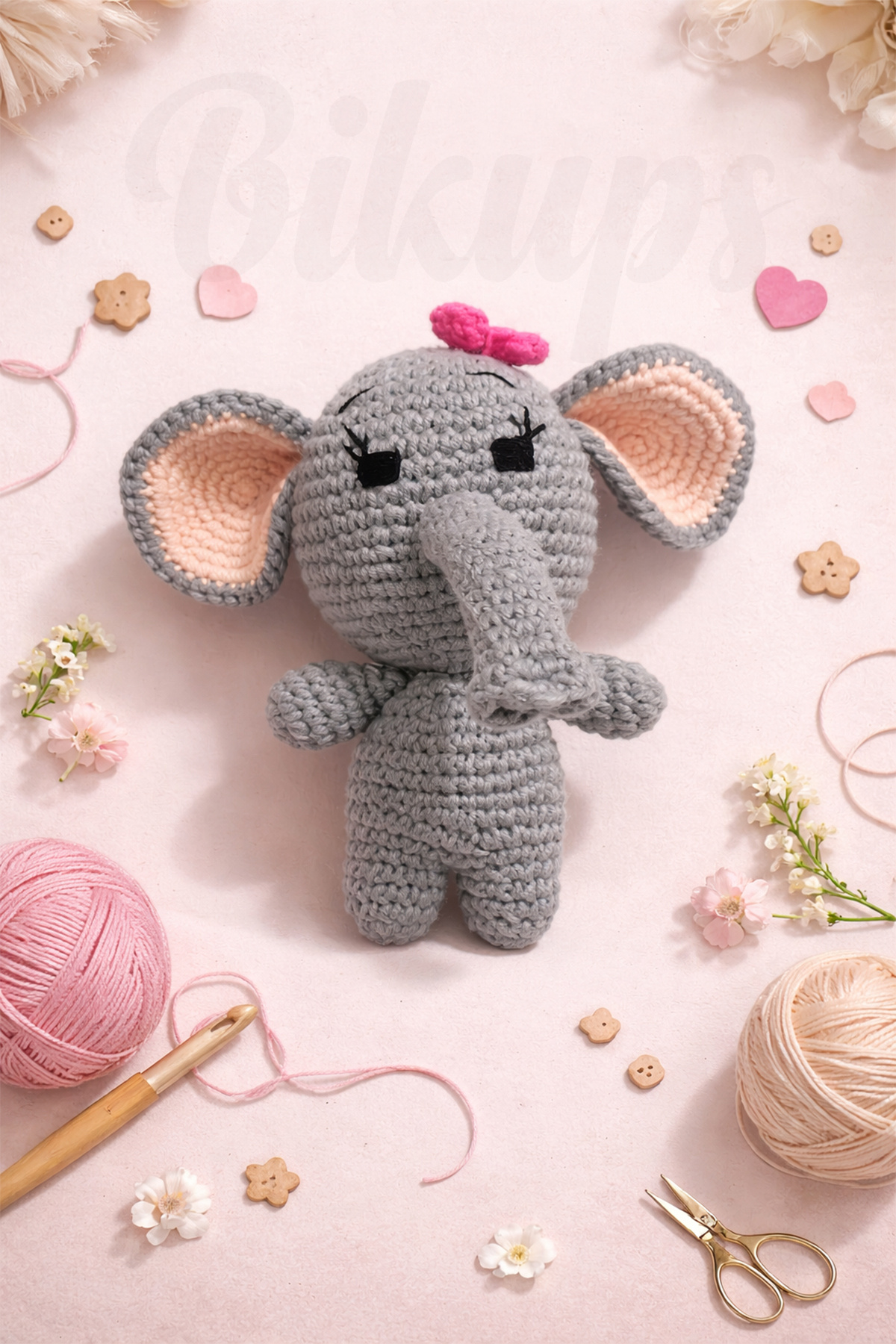 Amigurumi Örgü Oyuncak Uyku Arkadaşı Fil