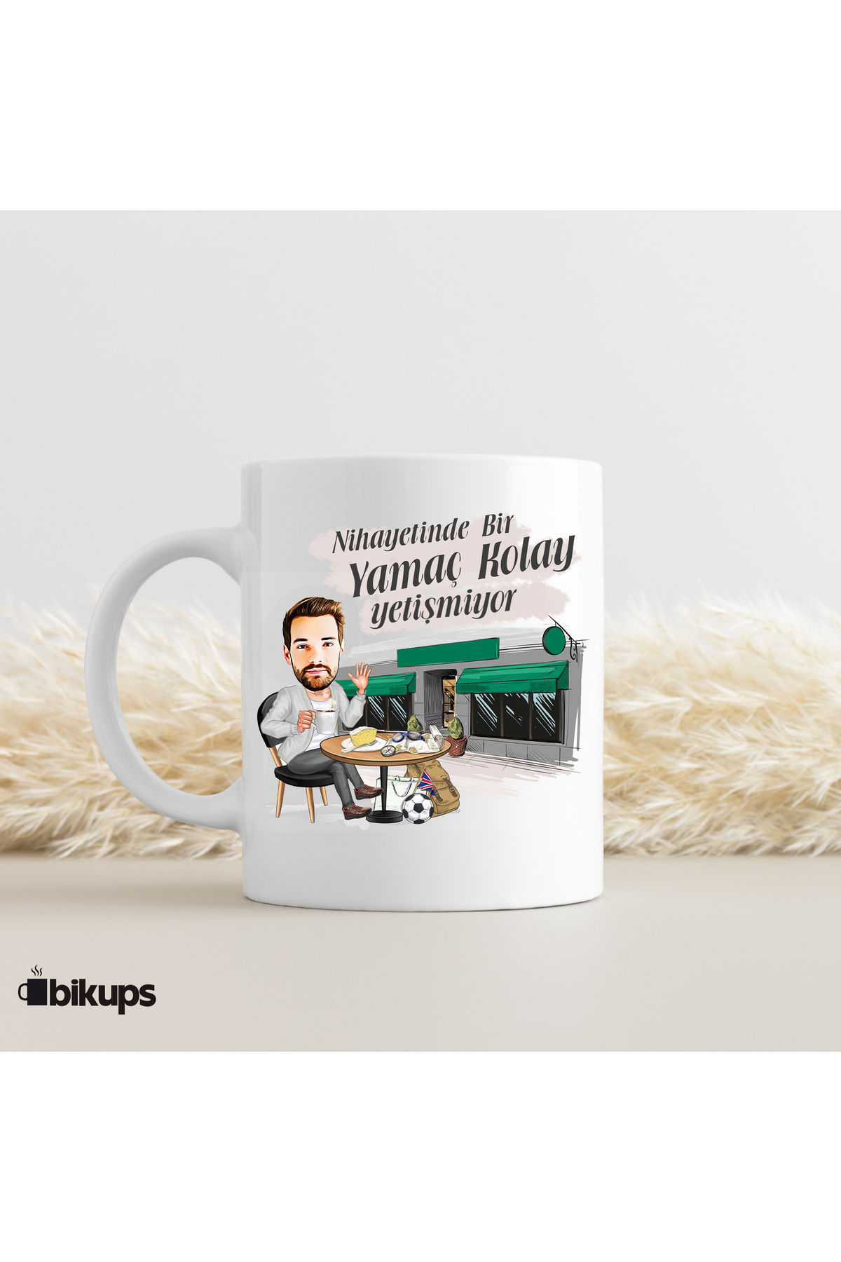 Kahve Severlere Özel Nihayetinde Figürlü Karikatür Kupa Bardak Kişiselleştirilebilir.