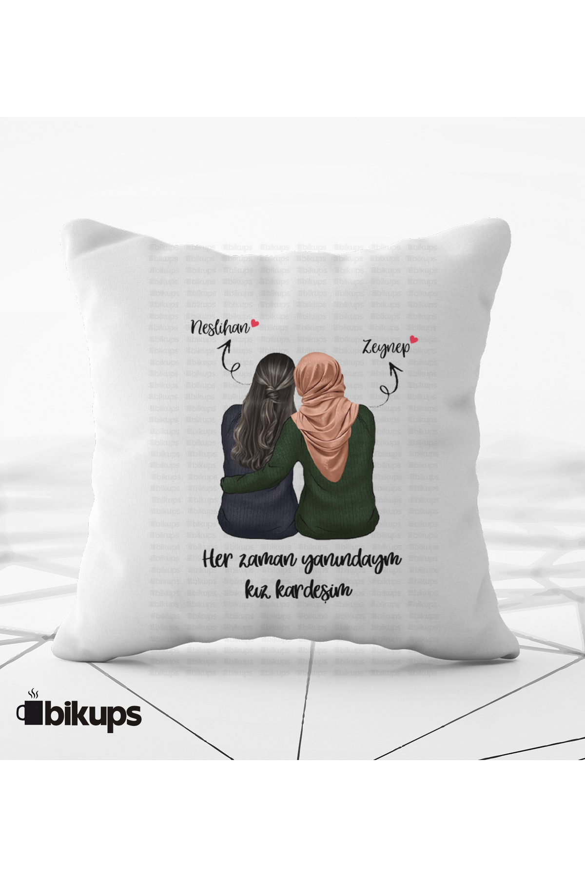 Kişiselleştirilebilir Kız Kardeşlere Özel Yastık