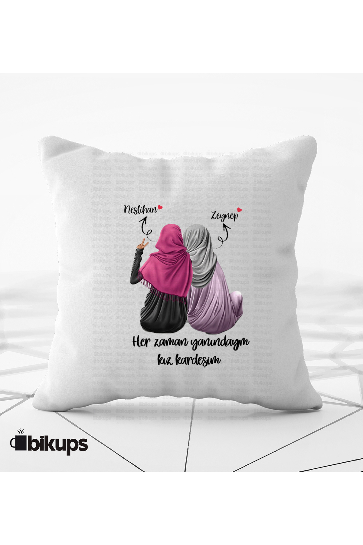 kardeşlere özel isimli yastık