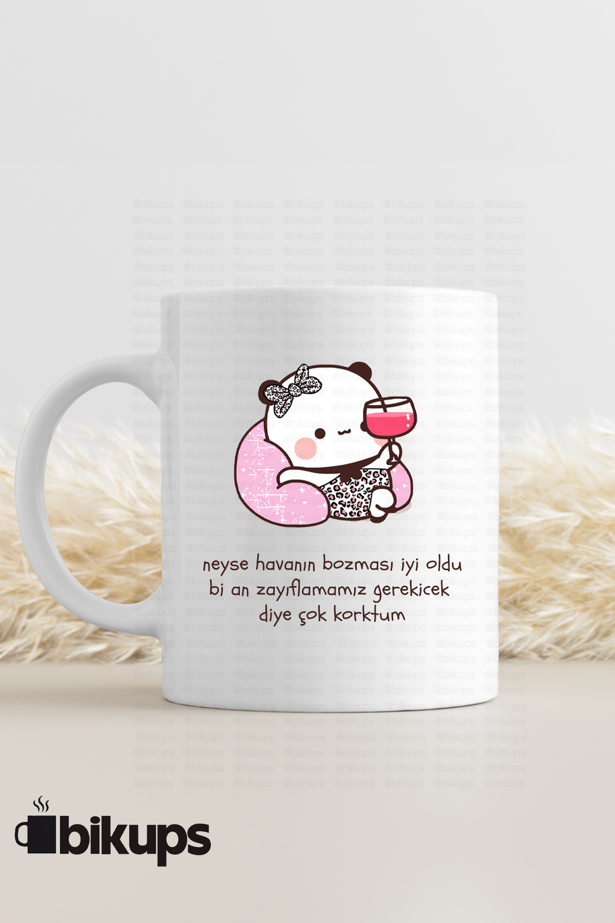 neyse havanın bozması iyi oldu bian zayıflamamız gerekicek diye çok korktum baskılı Kupa