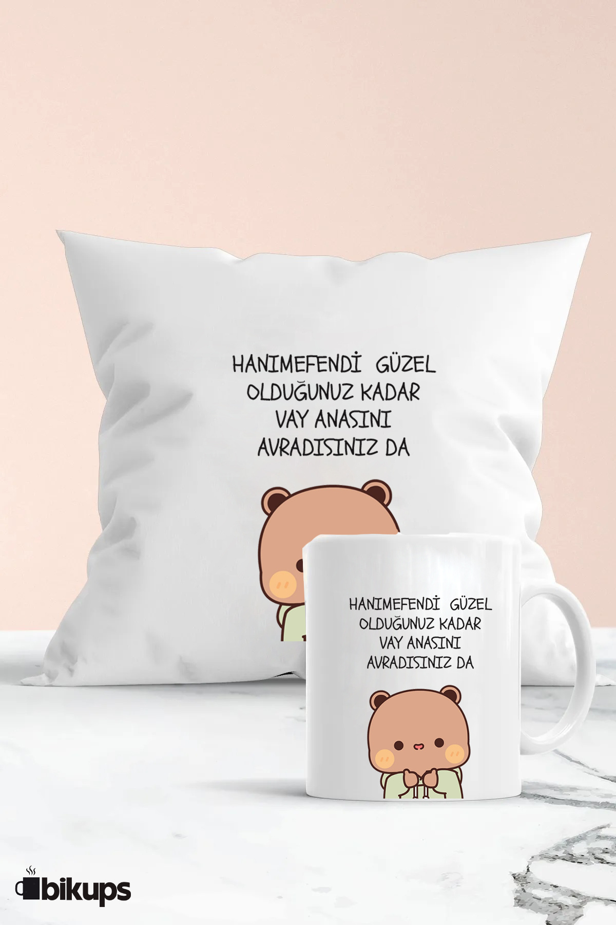 Hanımefendi güzel olduğunuz kadar vay anasını avradısınız da baskılı yastık seti