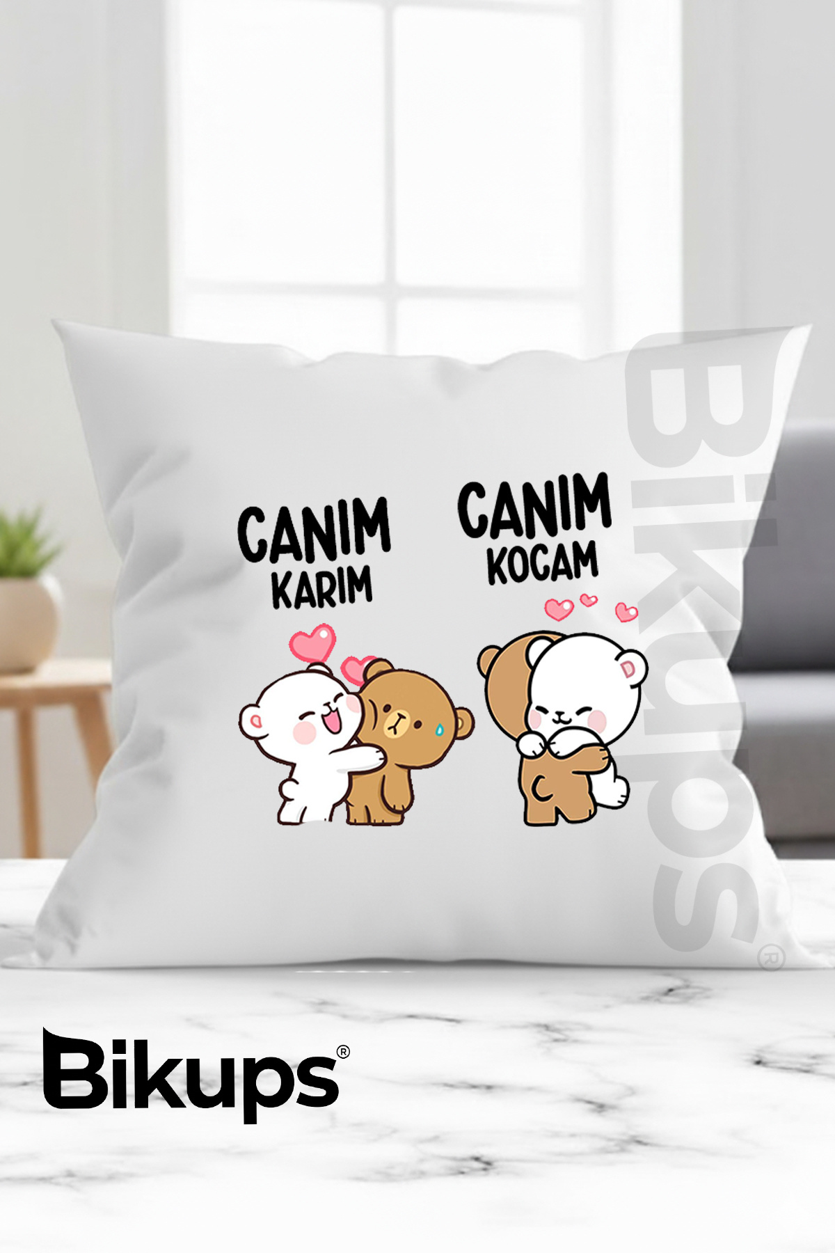Canım Karım Canım Kocam Baskılı Yastık