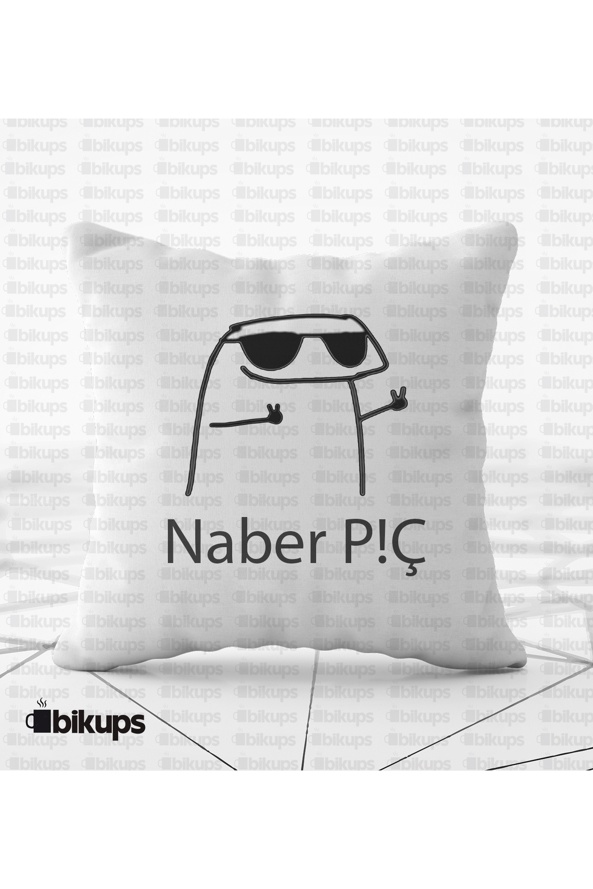 Naber P!C baskılı yastık 28x28 ebatında
