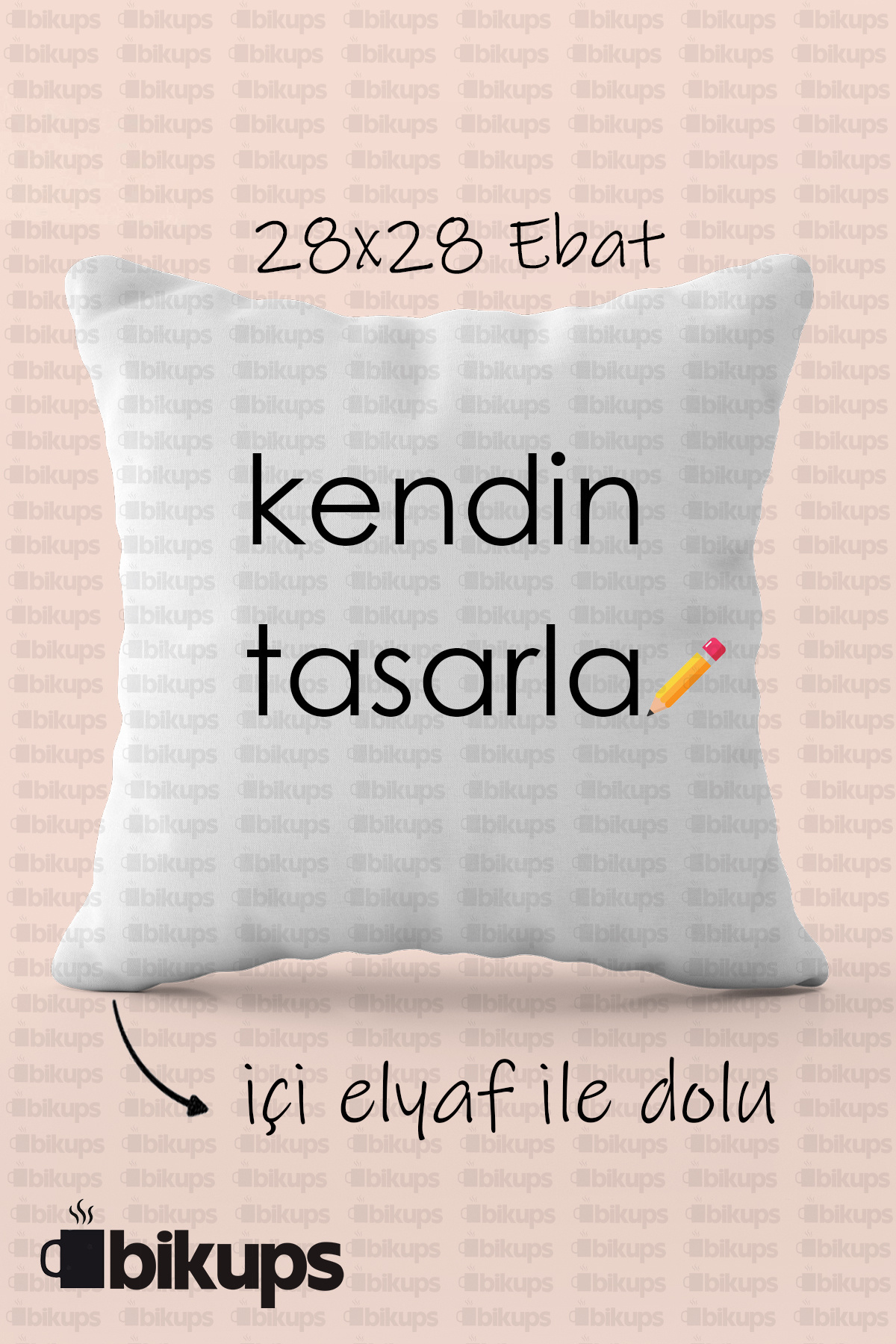 kendin tasarla yastık 28x28 ebatında