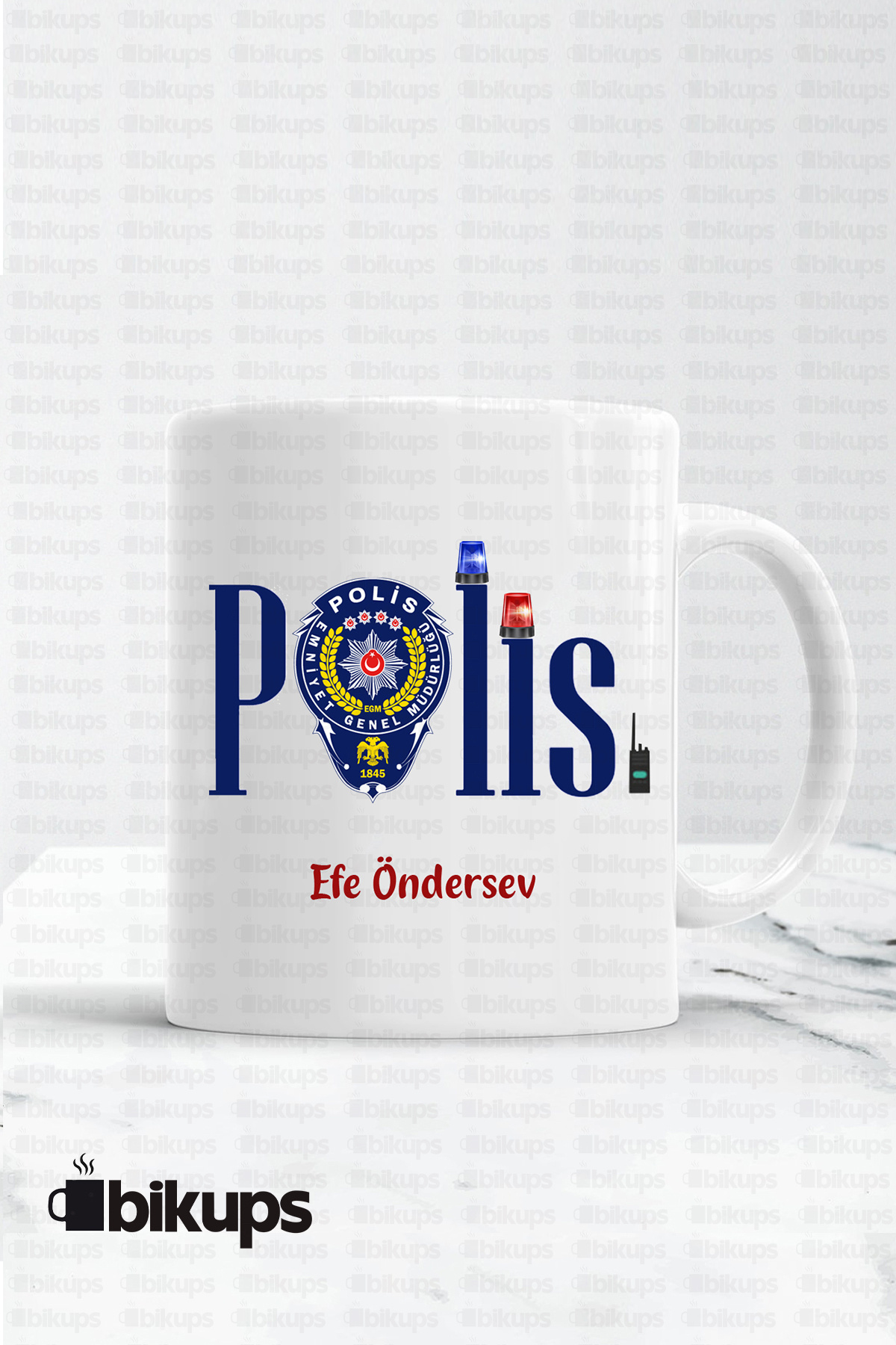 Polislere Özel İsimli Kupa Bardak