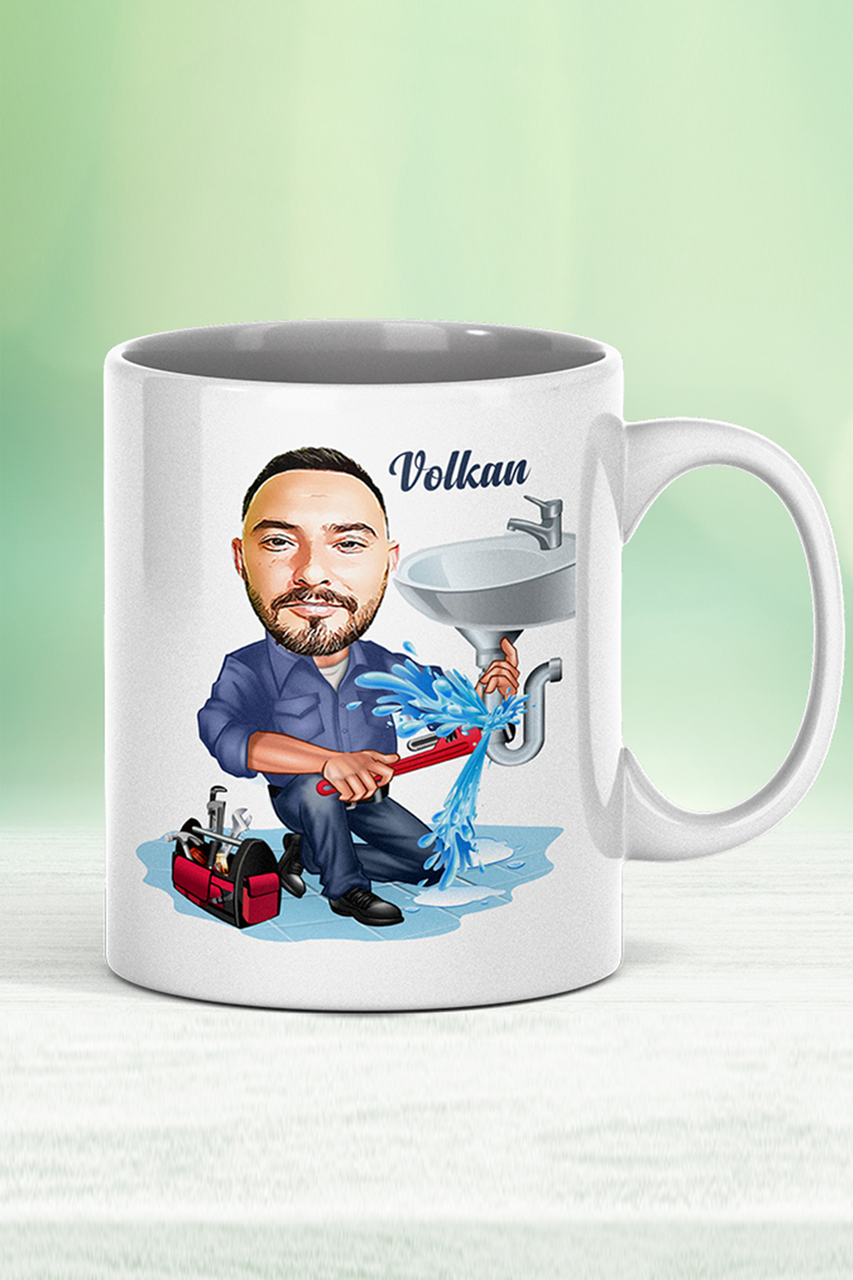 tesisatçılara özel karikatür kupa bardak