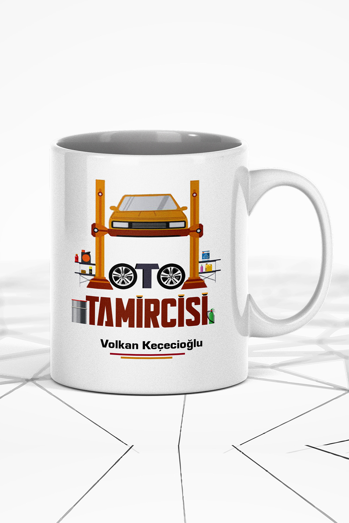 Oto Tamircilerine Özel İsimli Kupa Bardak