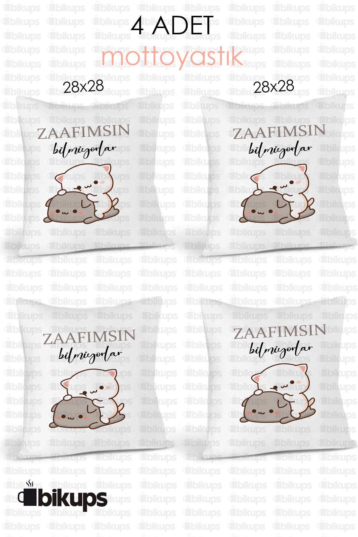 Zaafımsın Bilmiyorlar Toptan Baskılı Yastık 4 Adet