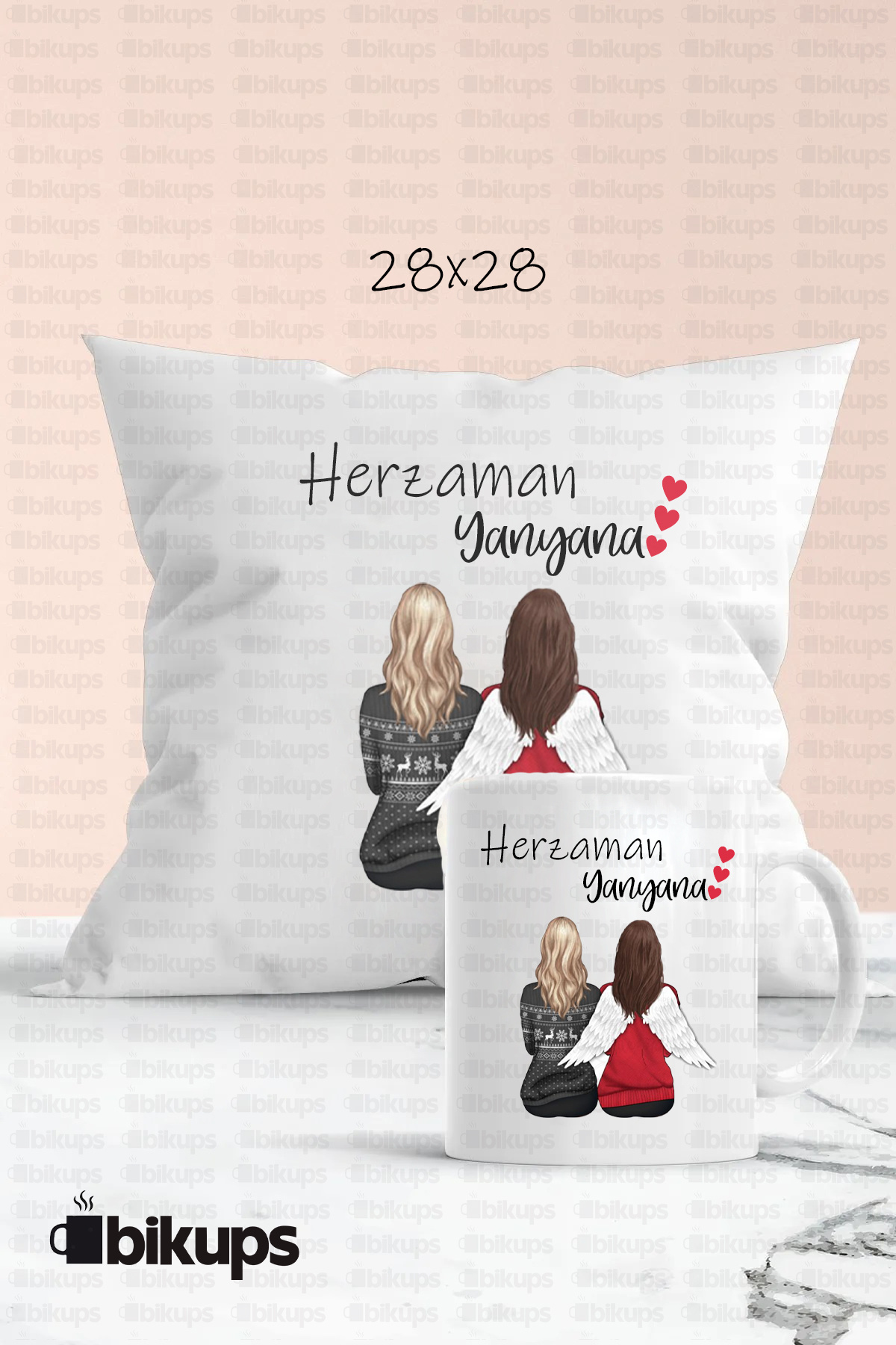 Herzaman Yanyana Kupa ve Yastık Seti