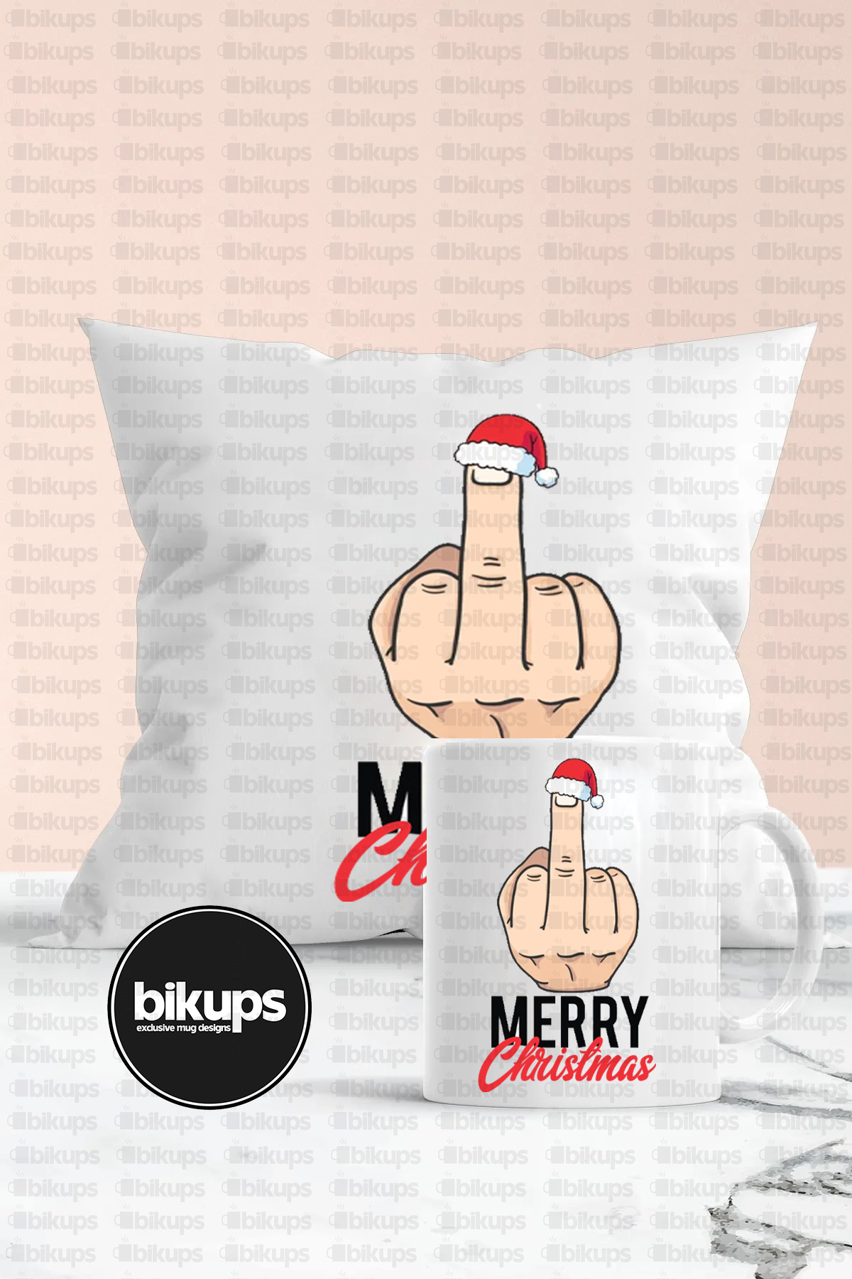 Merry Christmas Hediyelik Yastık Ve Kupa Seti