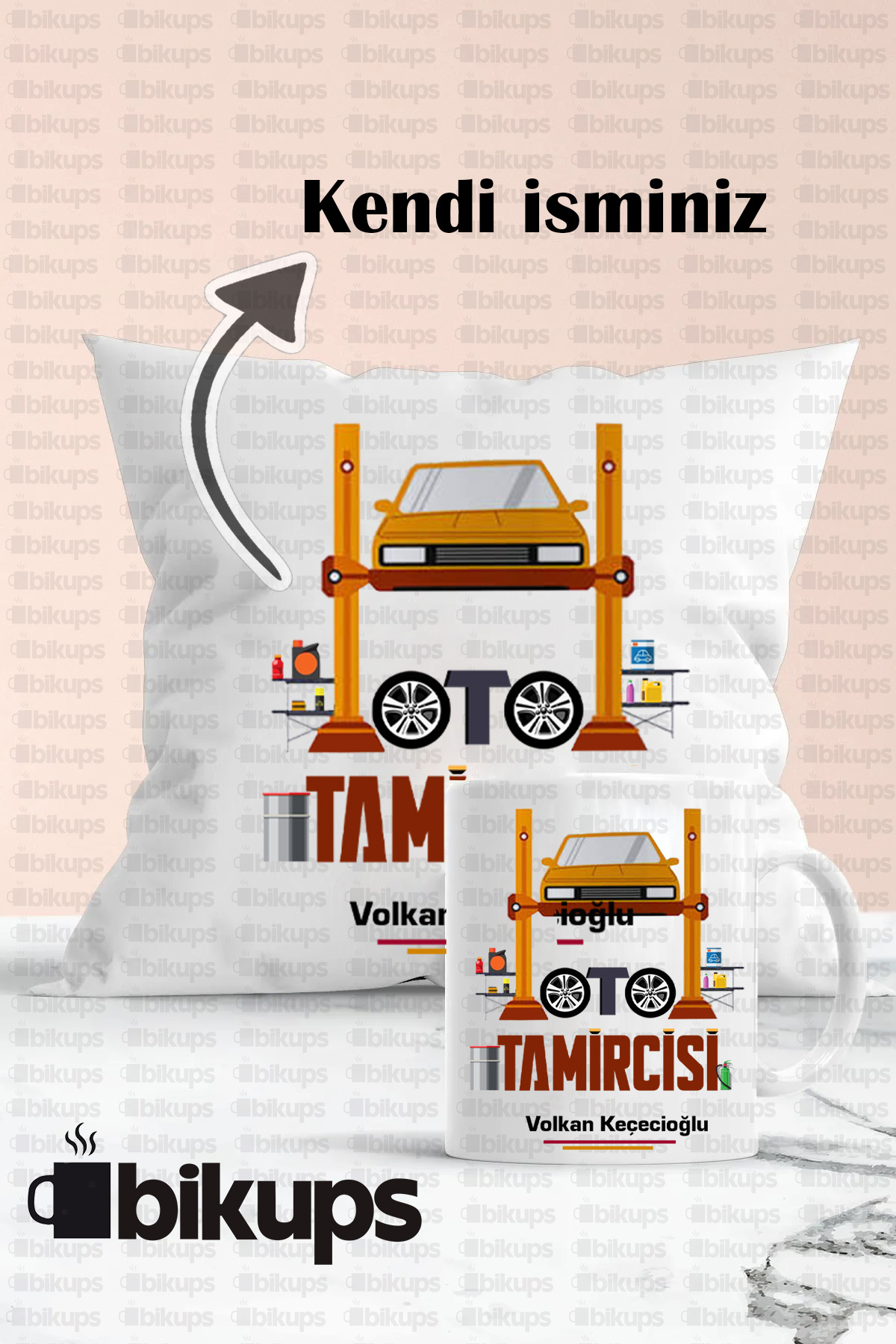 Oto Tamircilerine Özel Kupa ve Yastık Seti