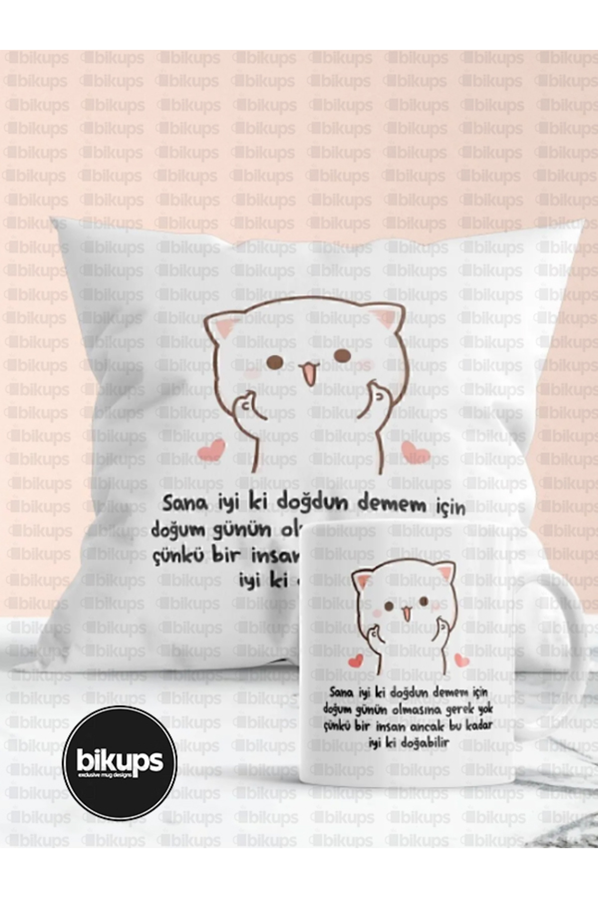 Insan Ancak Bu Kadar Iyi Ki Doğabilir Baskılı Hediyelik Yastık Ve Kupa Seti