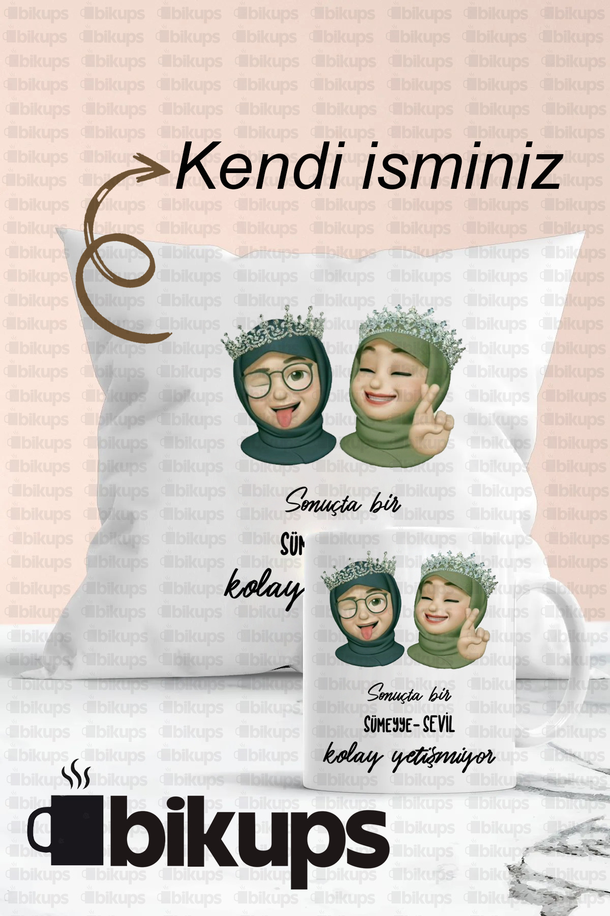 Sonuçta Bir İsim Kolay yetişmiyor  Baskılı Kupa Bardak ve Yastık Seti