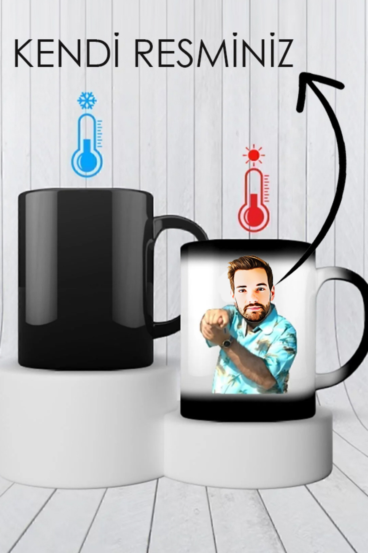 Recep Ivedik Nah Baskılı Sihirli Kupa Bardak ( Kendi Resminiz )
