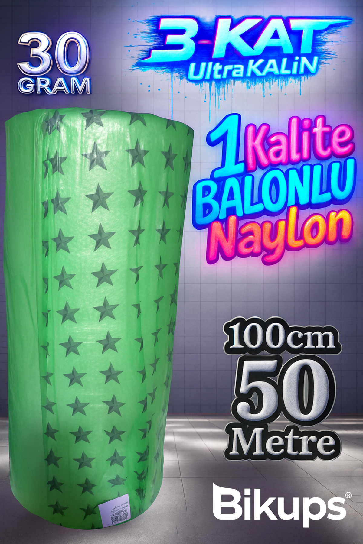 ( 30 Gram ) 100 cm X 50 Metre Balonlu Ambalaj Naylonu Pat Pat Baloncuklu Havalı Pat Pat