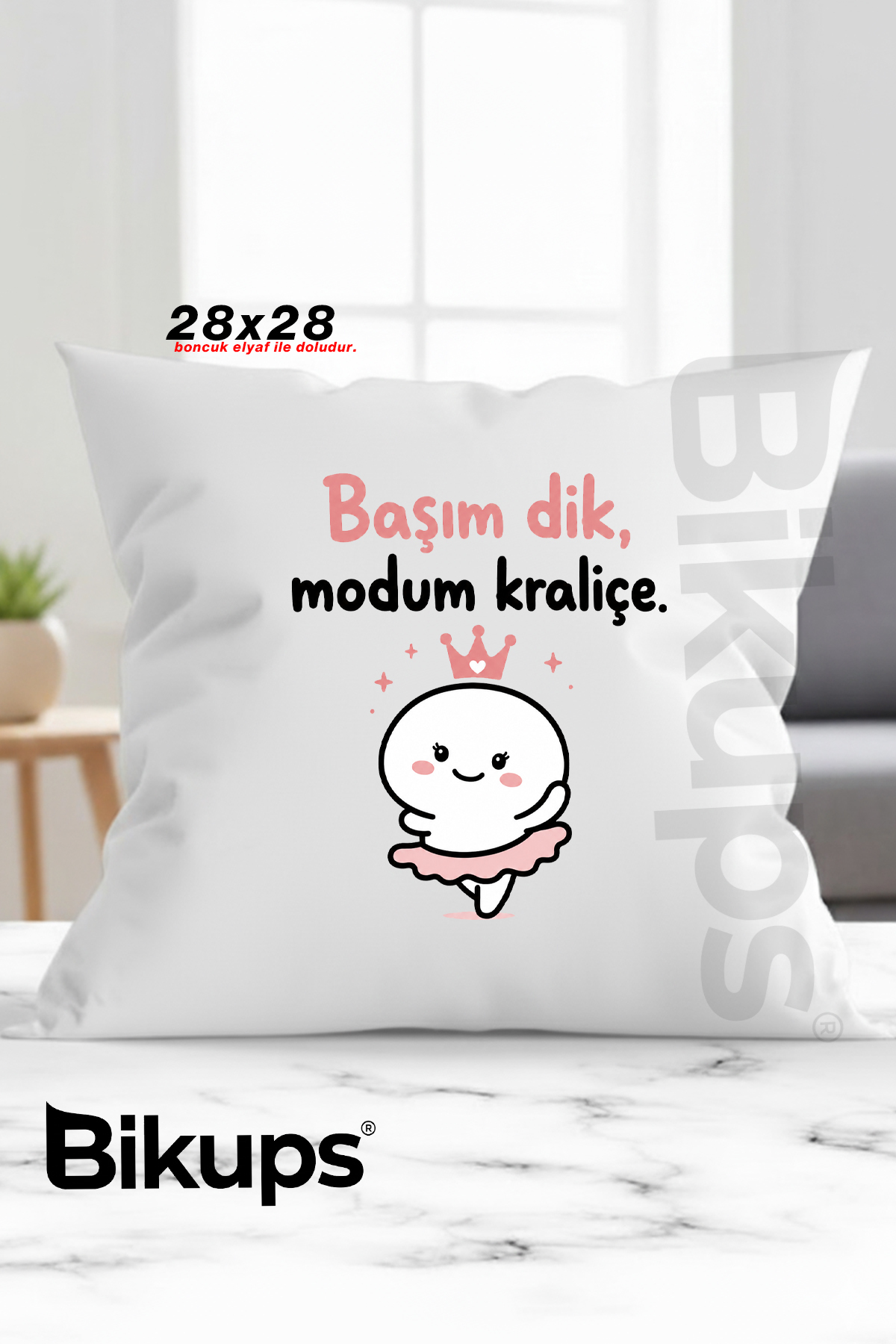 Dik Başlıyım Tasarımlı Yastık