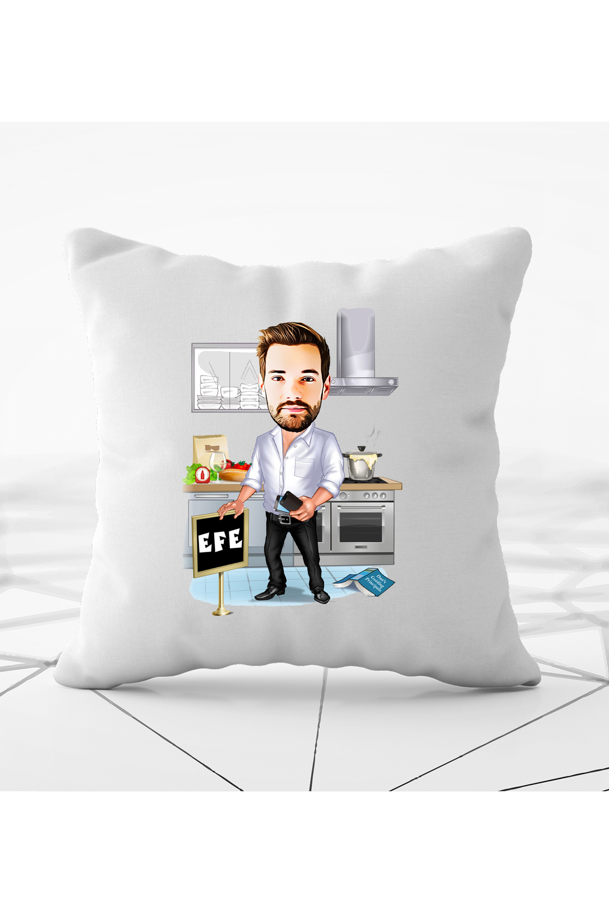 aşçılara özel karikatür yastık