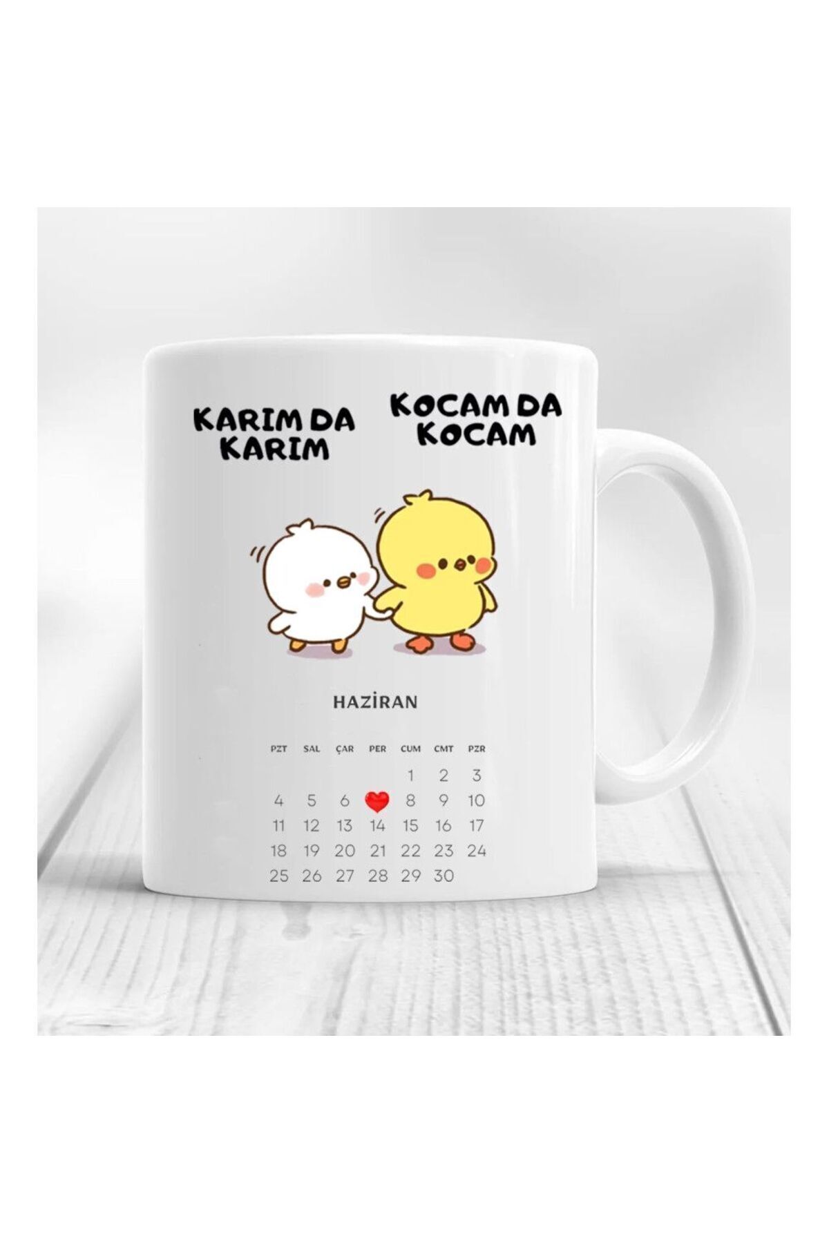 Karım da karım kocam da kocam tarihli kupa bardak