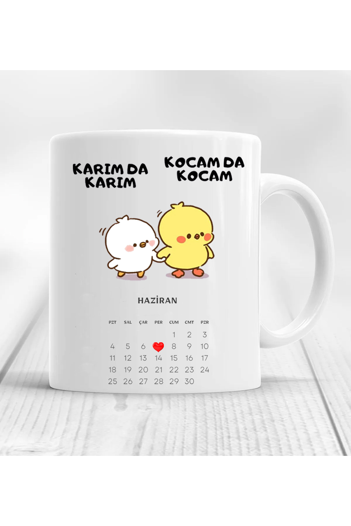 Karım da karım kocam da kocam tarihli kupa bardak