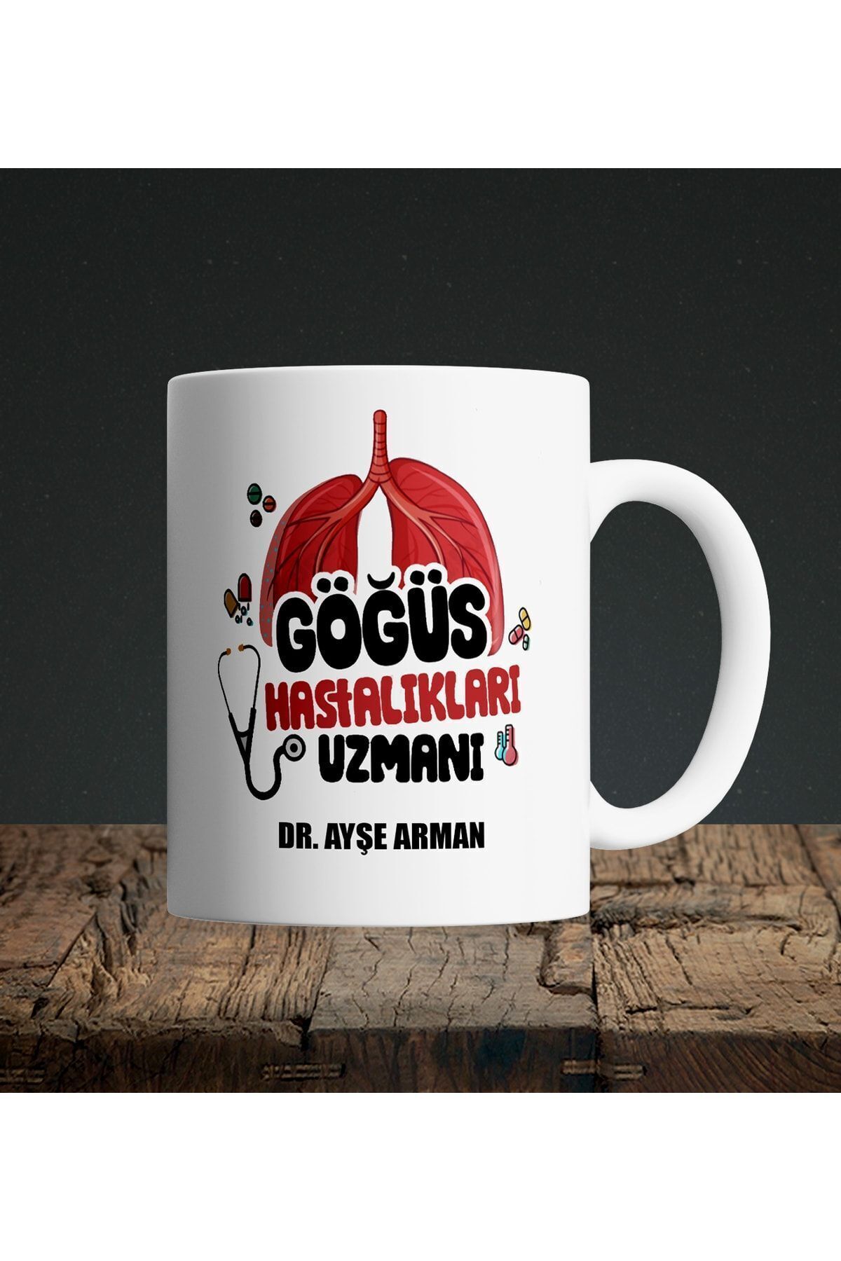 göğüs hastalıkları uzmanı baskılı Kupa Bardak