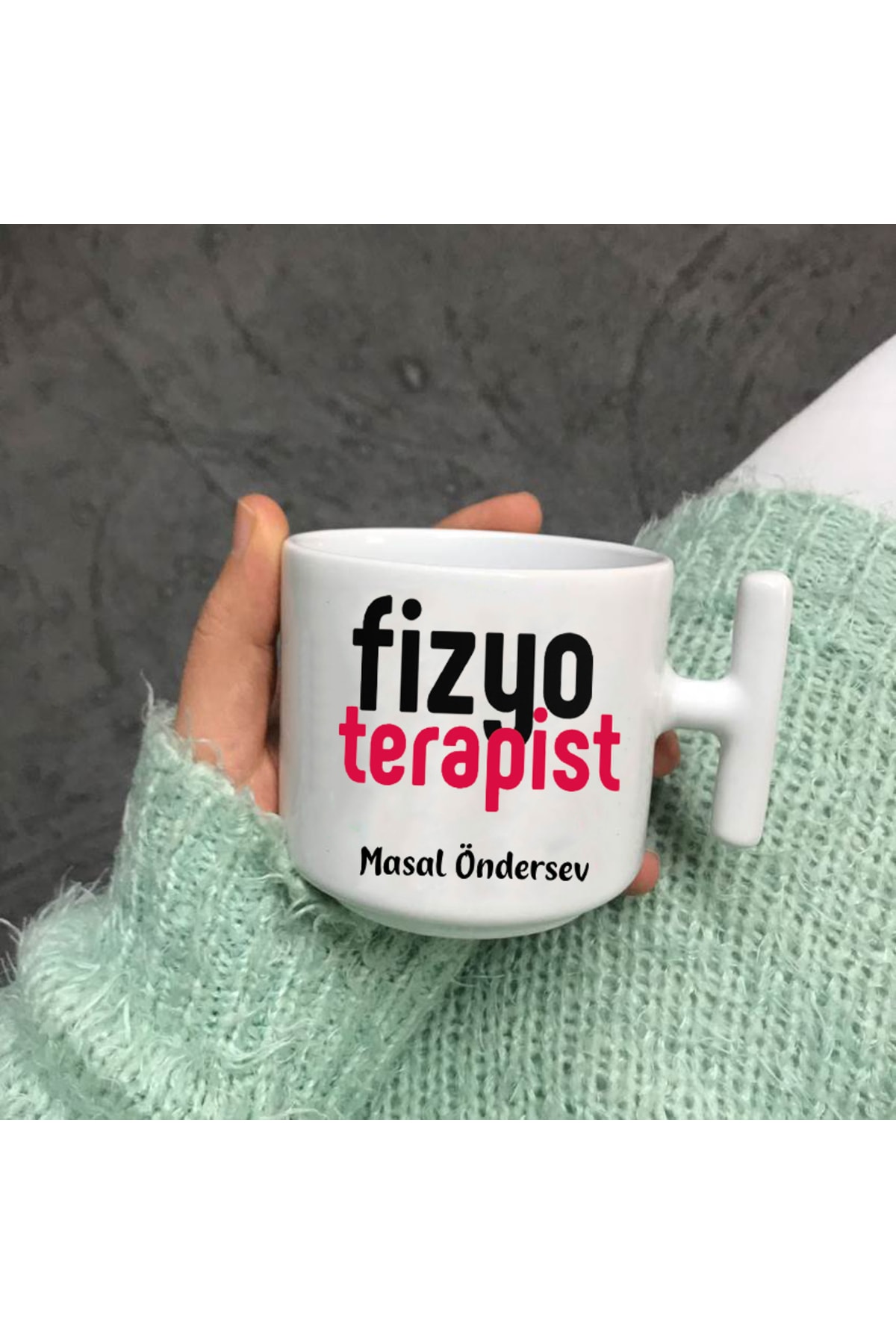 Fizyoterapistlere özel baskılı Nescafe Fincanı T Kulp