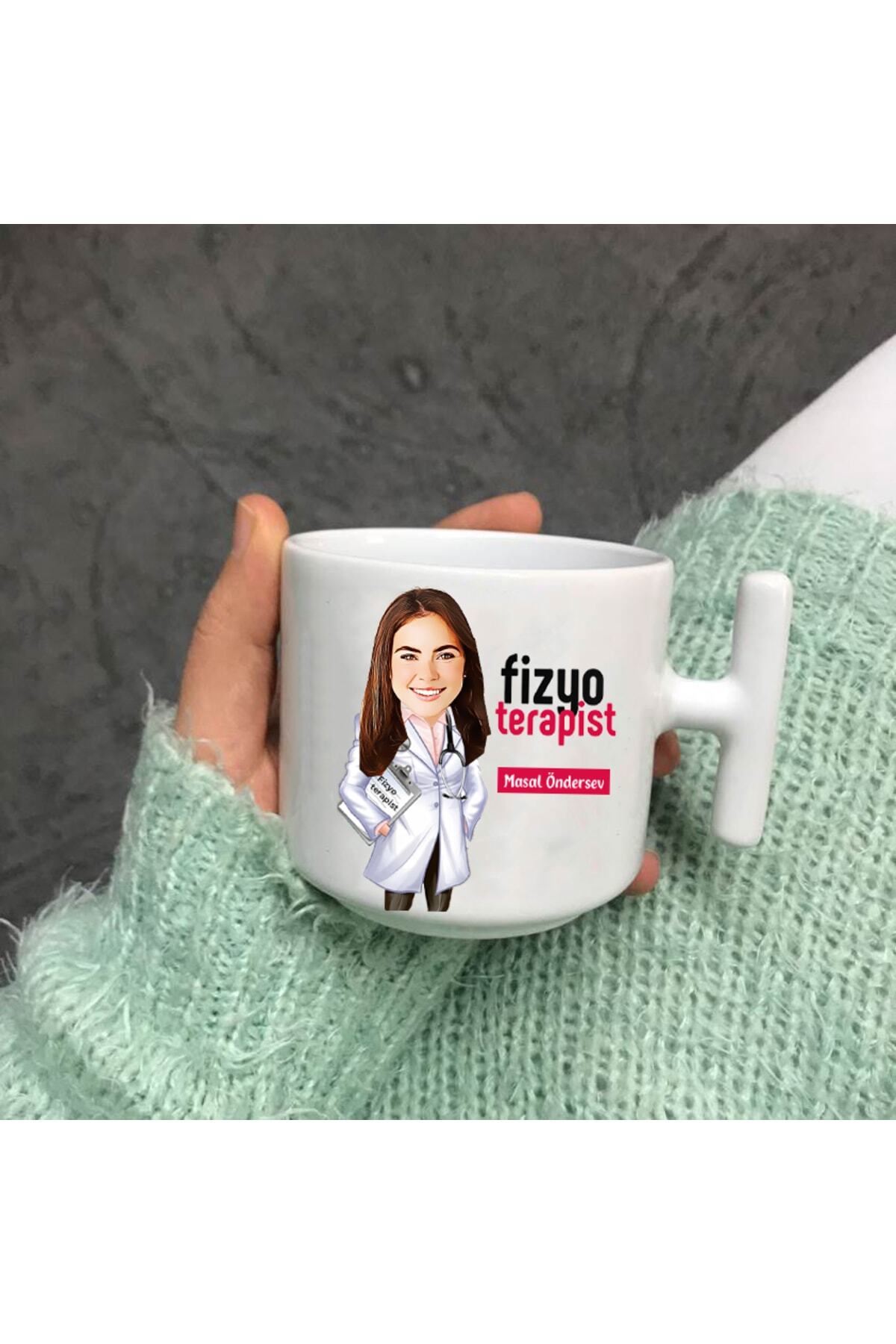 Fizyoterapistlere Özel Karikatür Nescafe Fincanı T Kulp