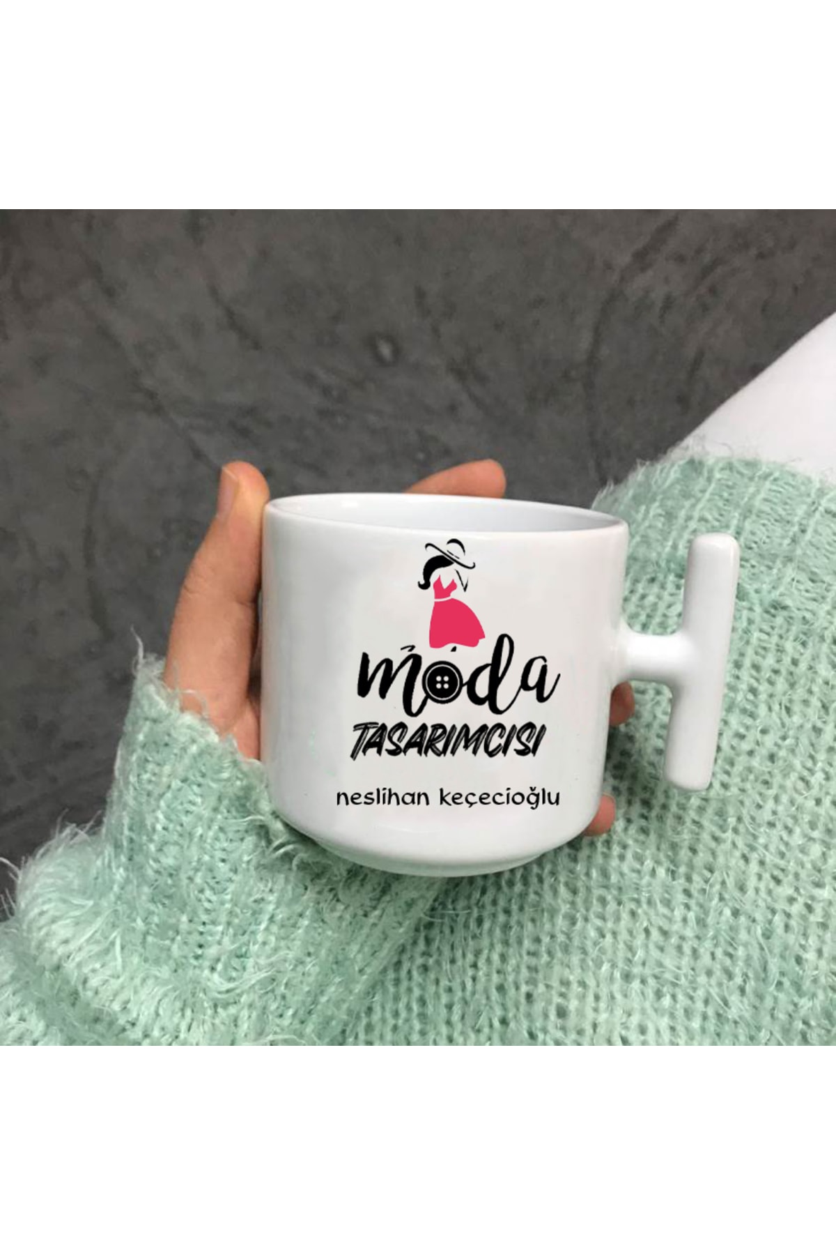 Moda Tasarımcısına Özel Nescafe Fincanı T Kulp
