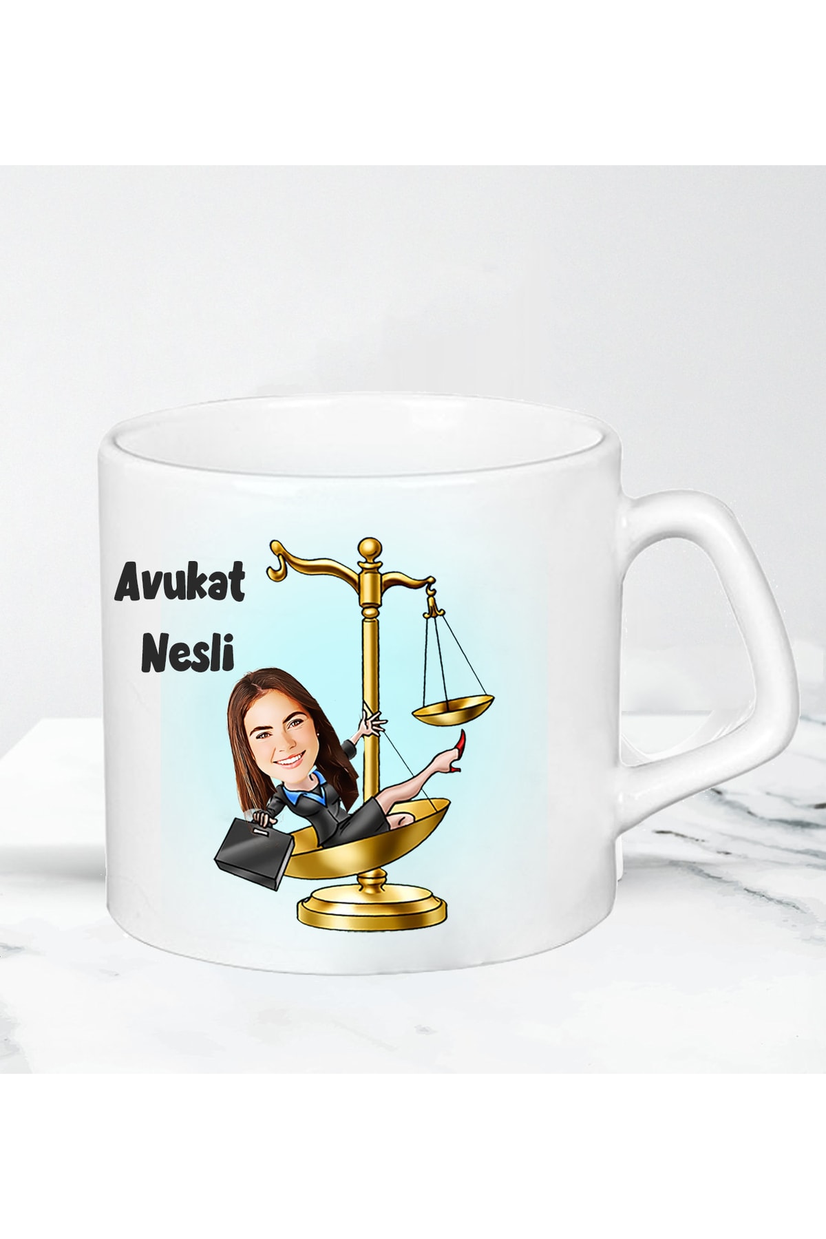 Avukatlara Özel Karikatür Nescafe Fincanı
