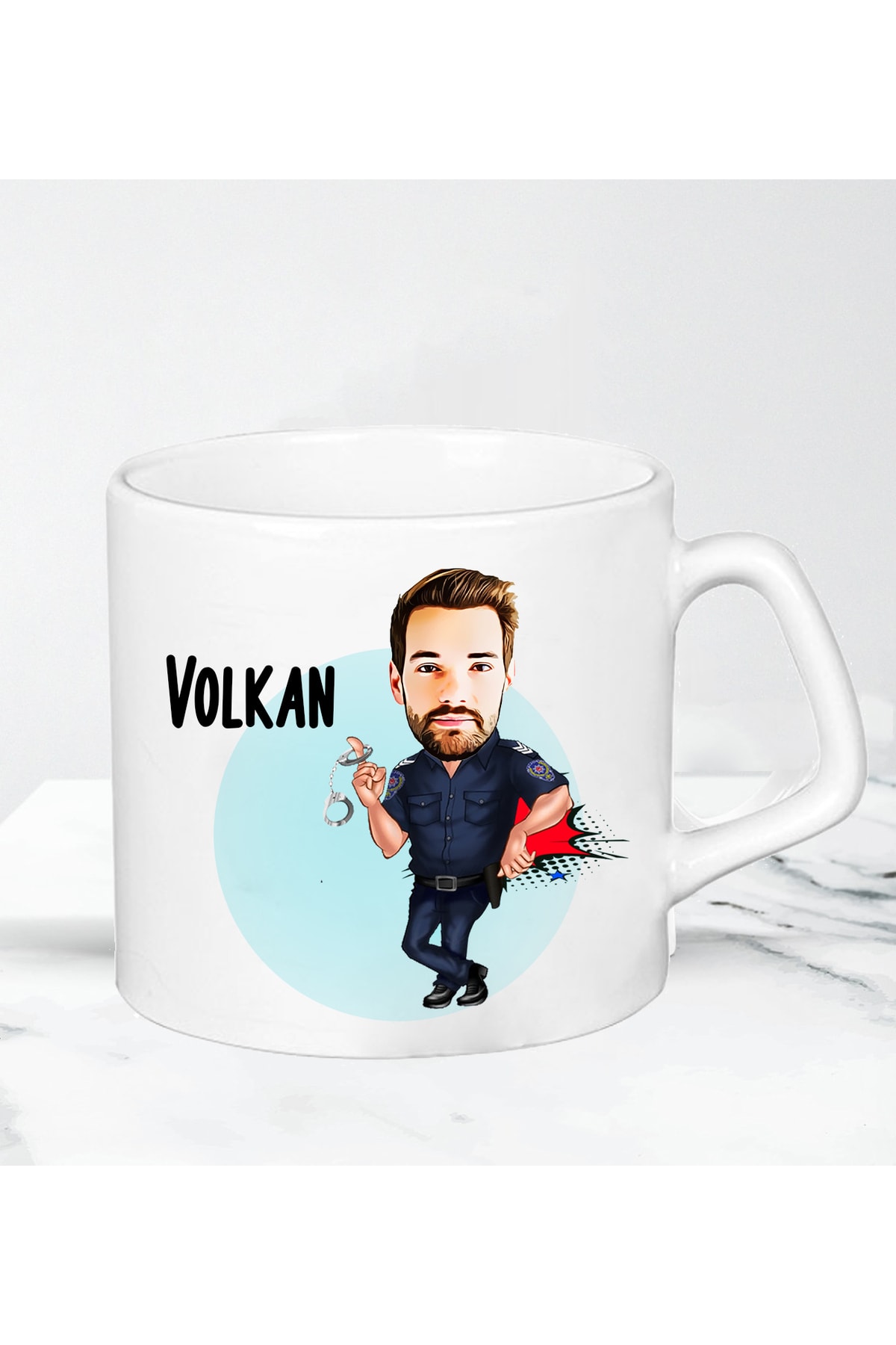 Komserlere Özel Karikatür Nescafe Fincanı