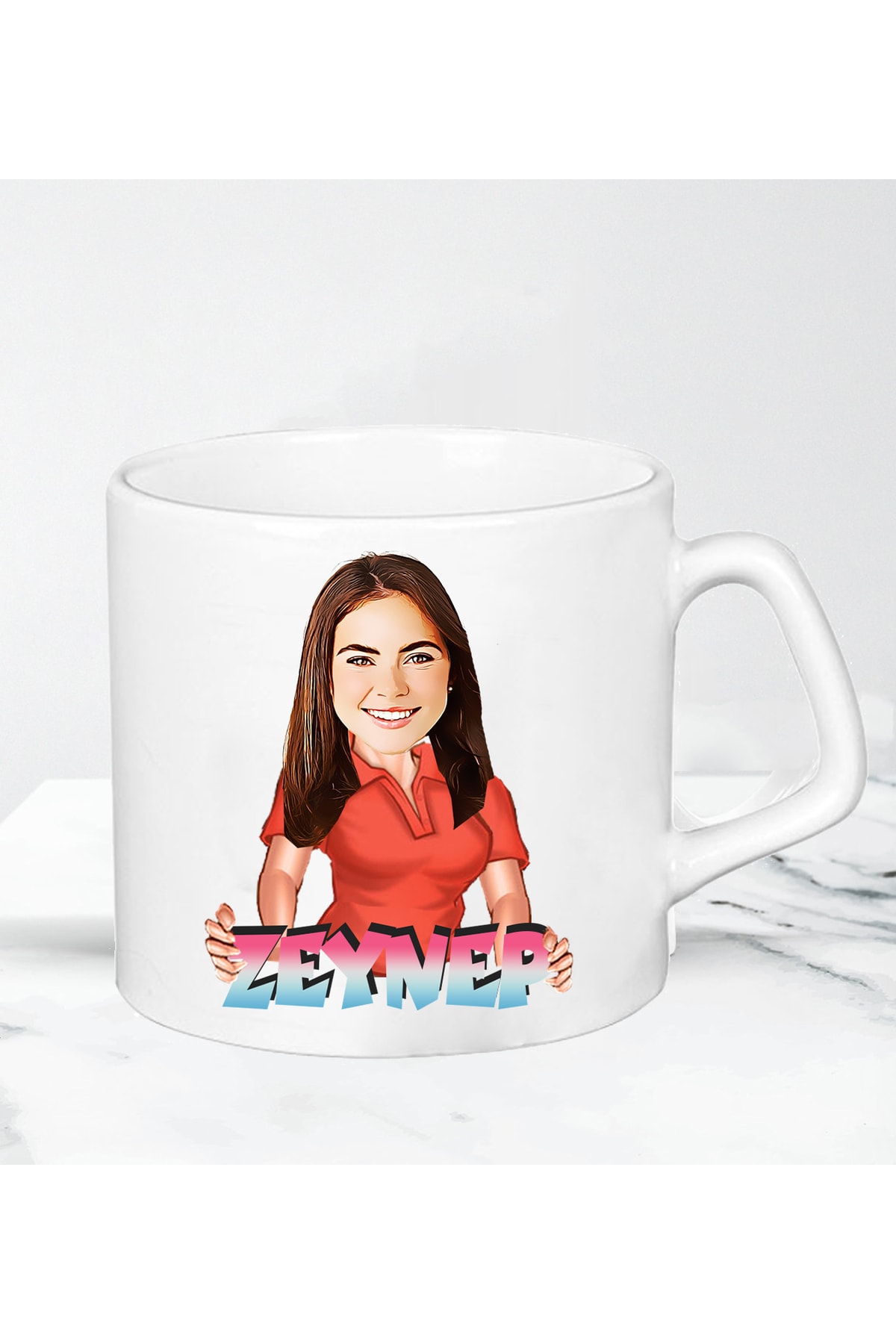 İsimli Karikatür Nescafe Fincanı Afilli