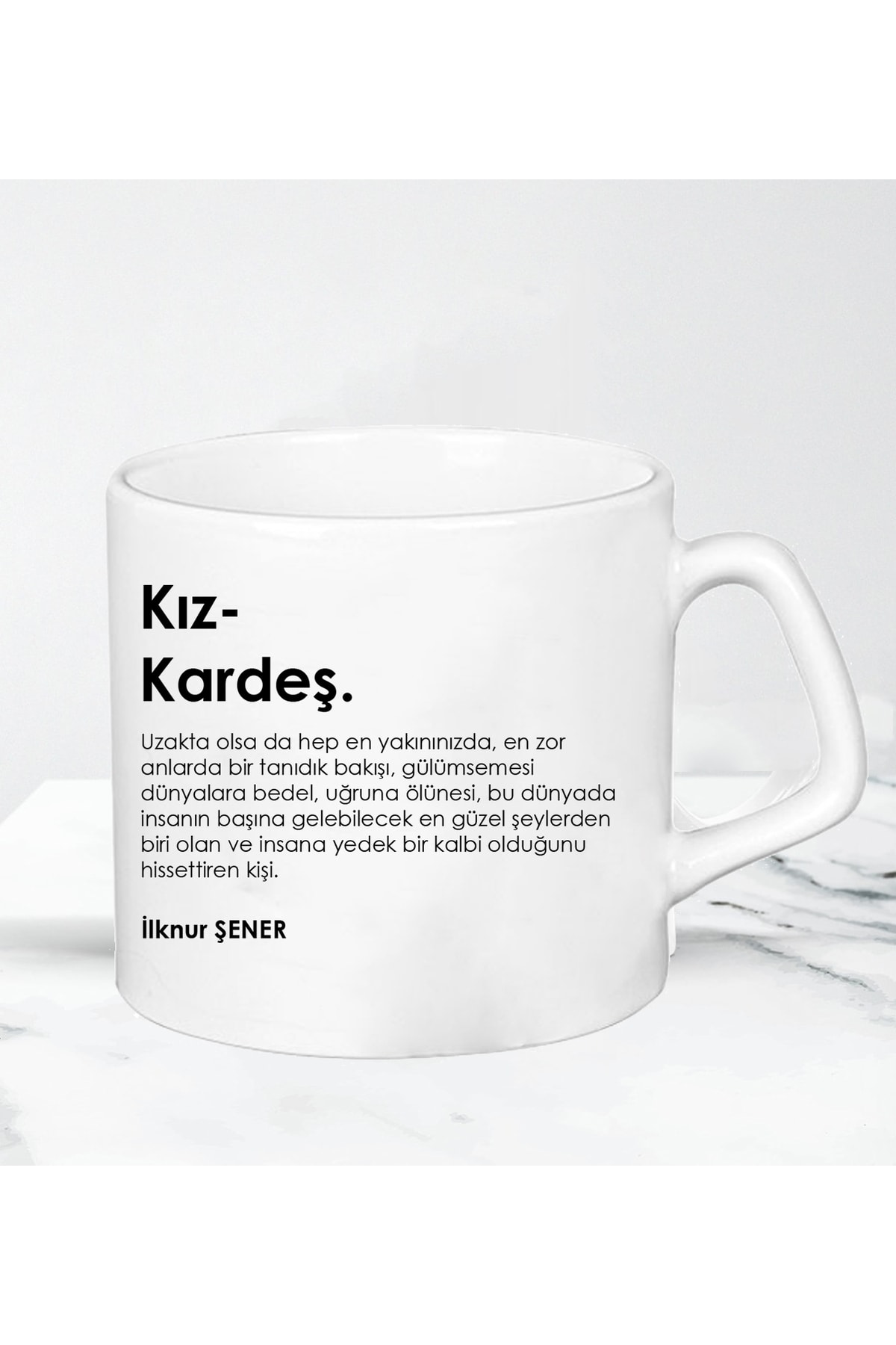 Kız Kardeş Yazılı Nescafe Fincanı